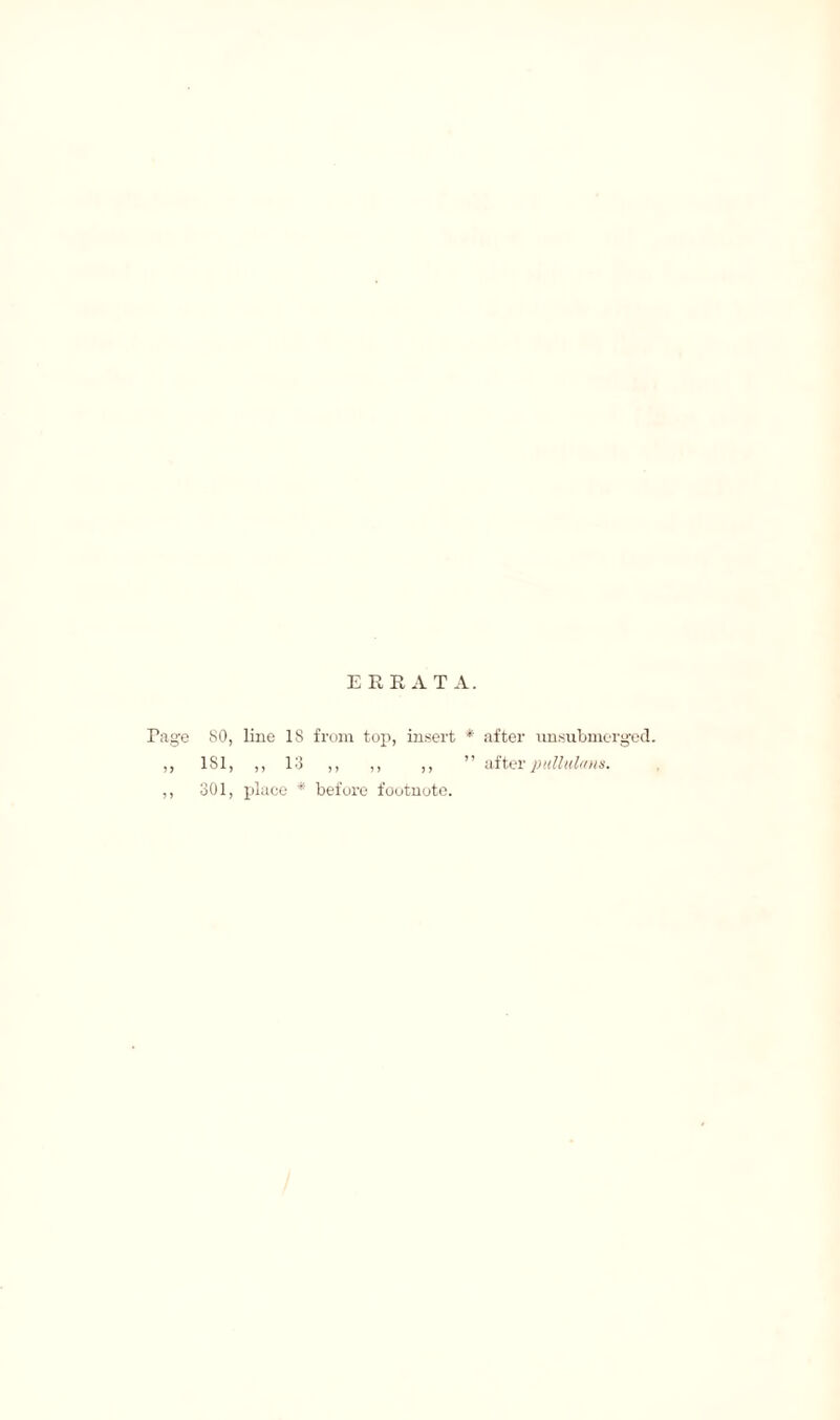 ERRATA. Page SO, line IS from top, insert * after unsubmerged. ,, 181, ,, 13 ,, ,, ,, ” after pullulans. ,, 301, place * before footnote.