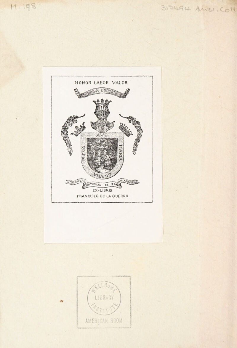 EX-LIBRIS FRANCISCO DE LA GUERRA