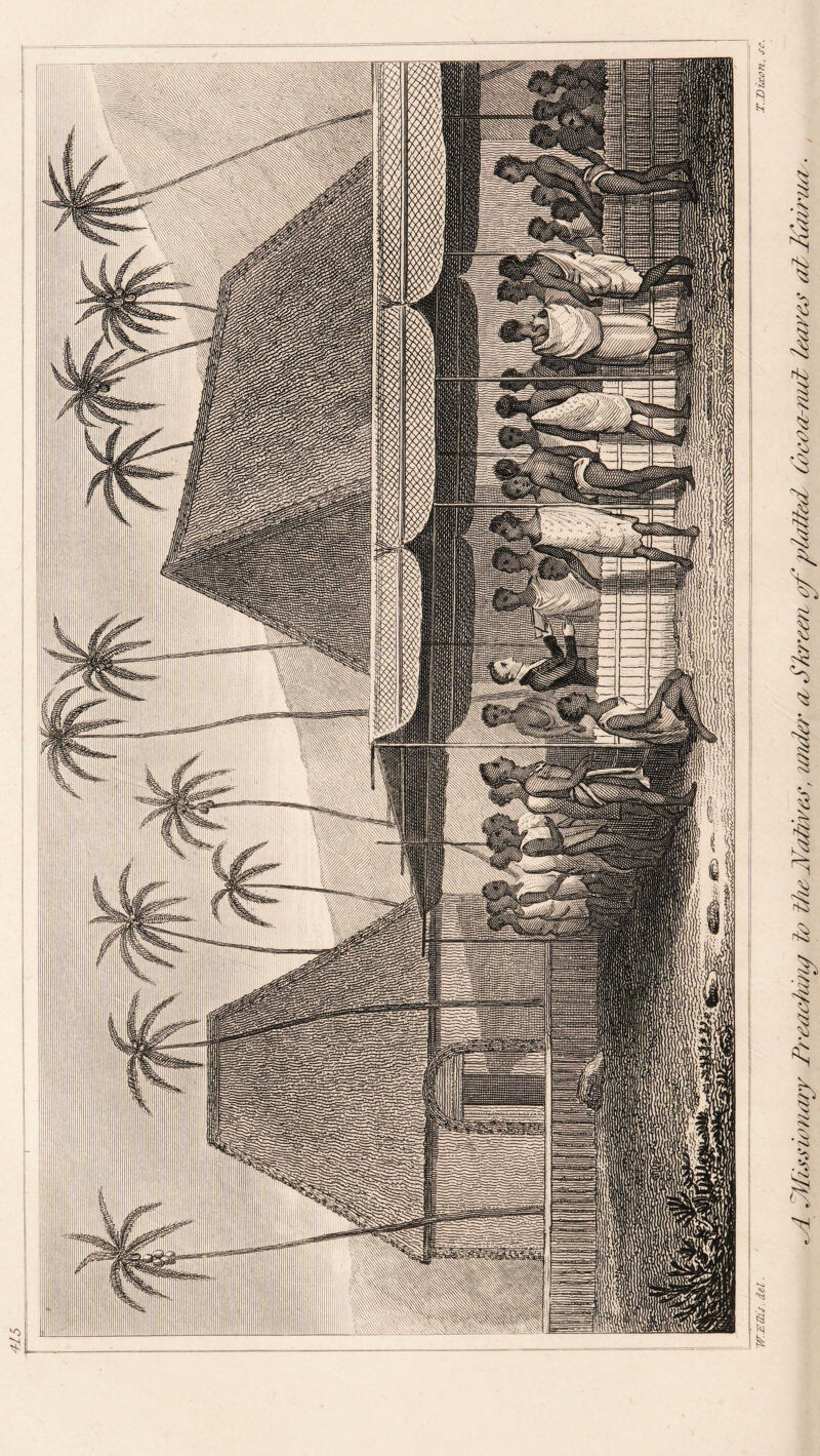 NL JPIusio?iary t/i-eaehau/ to the- Natives, wider a SZcreen of platted- Cocoa-nut leaves atludrua.