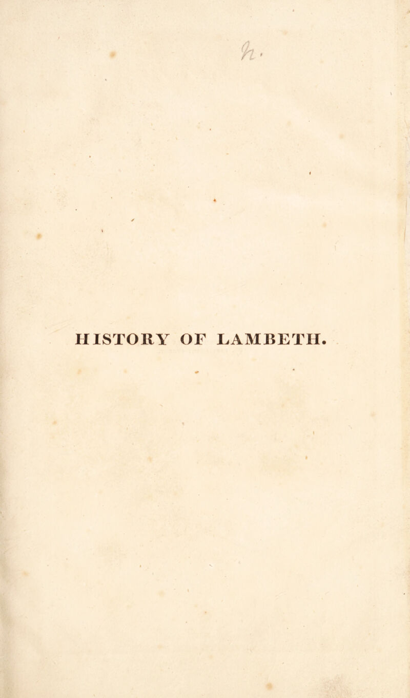 HISTORY OF LAMBETH