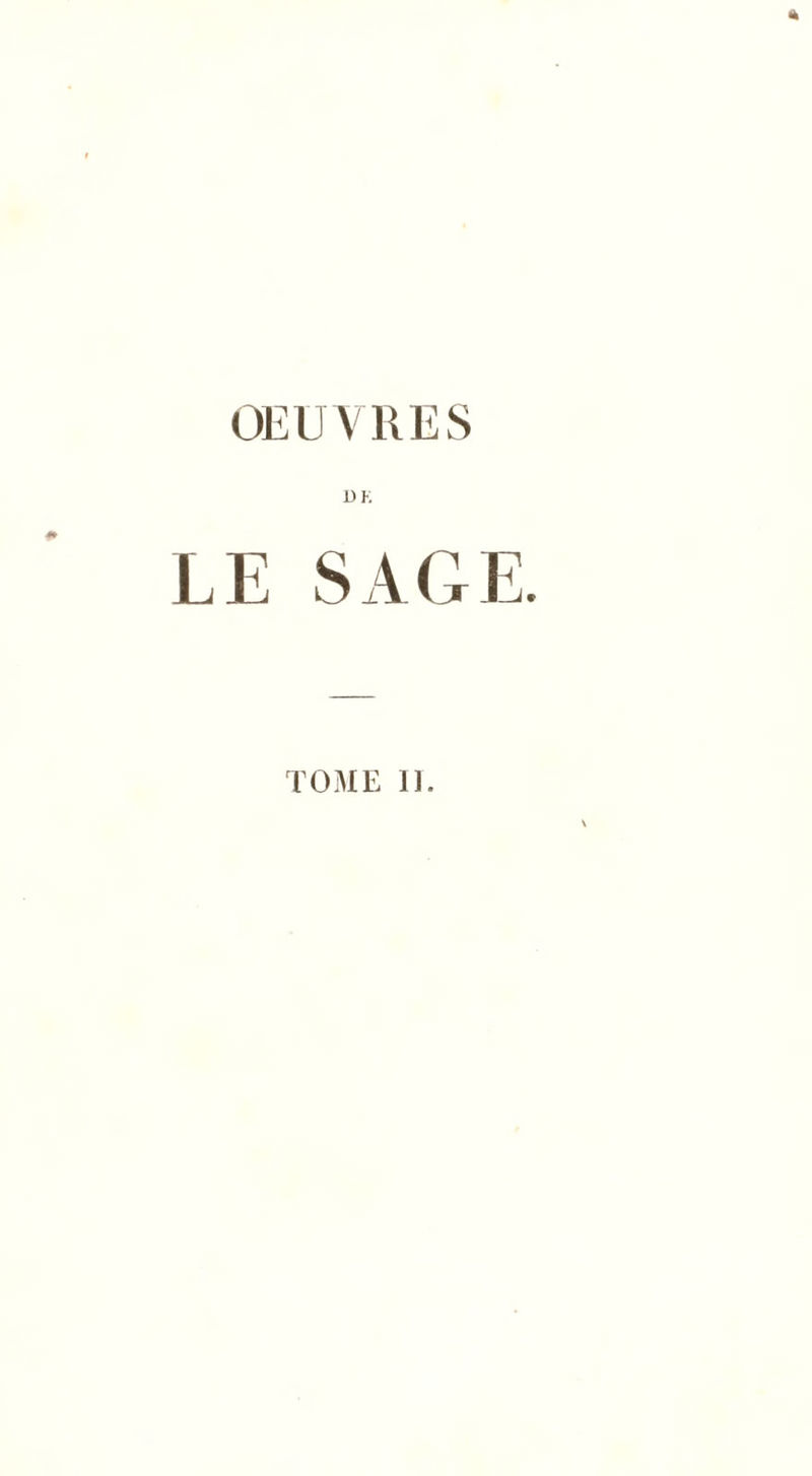 OEUVRES UK LE SAGE. TOME II.