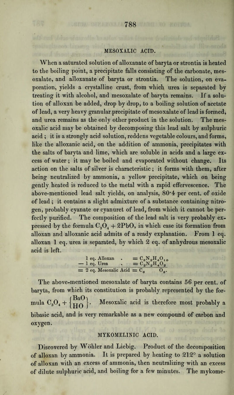 1368 Atoms, supposed form of them, 159 Atropic acid, 1128 Atropine, 1209 Aurates, 537 Auric acid, 537 Auricula camphor, 1141 Auro-hydrochlorate of am¬ monia, 665 hydrogen, 665 Auro-chloiideof potassium, 664 sodium, 665 Aurochlorides,tableof, 664 Azobenzide, 821 Azobenzoilide, 829 Azobenzoyle, 824 Azoleic acid, 1103 Azolitmine, 1172 Azomaric acid, 1148 B. Baldwin’s phosphorus, 67 Balsam of Peru, 857 of Tolu, 859 Barilla, 644 Barium, 380 bromide of, 382 boro-fluoride of, 674 compounds, table of, 380 ferrocyanide of, 749 fluoride of, 382 hydrosulphuretof, 657 means of distinguish¬ ing it from all other substances, 381 peroxide of, 382 platino-binoxideof,672 protoxide of, 380 salts of, 381 silico-fluoride of, 675 specific gravity of, 381 sulphuret of, 382 Barometer, 199 Baryta, acetate of, 917 alloxanate of, 786 arseniate of, 636 carbonate of, 646 chlorate of, 619 chromate of, 638 hyposulphobenzoate of, 817 hyposulphobenzydate of, 819 metaphosphate of, 626 neutral hyposulpho¬ benzoate of, 817 nitrate of, 615 solution of, an excel- len. test of the pre¬ sence of carbonic acid, 381 sulphate of, 601 sulphomesitylate of, 939 INDEX. Baryta, thionurate of, 792 triarseniate of, 636 Barytes, or baryta, 380 Bases for the detection of which means are pointed out, 1331 compound radicals of, 701 Bases, organic, or alkaloids, 1195 from oil of mustard, 1219 general remarks on, 1231 incinchonabark, 1200 of the Papaveracere, 1202 of the Strychnacsa, 1208 volatile, 1195 Basic cyanate of ammonia, 726 Basic radicals, 680 Bebeerine, 1211 Bell-metal, 561 Benzamide, 812 Benzene, 818 Benzhydramide, 823 Benzidam, 1221 Beuzile, 828 Benzilic acid, 829 Benzimic acid, 824 Benzimide, 825 Benzoates, 808 Benzoate of alumina, 808 of ammonia, 807 of hyduret of benzoyle, 814 of lime, 808 of oxide of copper, 809 of oxide of ethyle, 894 of oxide of lead, 809 of oxide of methyle, 997 of oxide of silver, 809 of peroxides ofiron,808 Benzoene, 859 Benzoic acid, 805 and metallic oxides, 807 preparation and pro¬ perties of, 805, 806 Benzoic ether, 894 Benzoine, 826 Benzoinam, 827 Benzoinamide, 827 Benzole, 818 products of the decom¬ position of, 819 Benzolone, 825 Benzone, 821 Benzostilbine, 824 Benzoyle, 828, 804 appendix to the com¬ pounds of, 836 Benzoyle, aqueous solution of hyduret of, 822 benzoate of hyduret of, 814 bromide of, 811 chloride of, 810 compounds of, table of, 805 compounds related to the series of, 834 cyanide of, 812 formiate of, 813 hyduret of, products of the transforma¬ tion of, 822 iodide of, 811 products of the decom¬ position of its com¬ pounds, 816 sulphuret of, 811 table of the derivatives of, 833 Berberine, 1212 Berlin blue, vide Prussian blue Beta-oreeine, 1172 Bezoar stones, 1299 Bibromindine, 1182 Bibromisatine, 1182 Bibromisatinic acid, 1182 Bibromisatyde, 1182 Bicarbophosphate of oxide of ethyle, 891 Bichlorindine, 1182 Bichlorisatine, 1181 Bichlorisatinic acid, 1181 Bichlorisatyde, 1182 Bichlorisatydic acid, 1182 Bichloruretted methylic ether, 1011 Bicyanide of mercury, 743 Bihydrateof methylene,989 of amilene, 1016 Bile, 1294 Berzelius’ view of its composition, 1298 formation of, 1315 important purposes of, in the animal eco¬ nomy, 1299 its functions, as ex¬ plained by Liebig, 1315 more abundant in her- bivora than in car¬ nivora, 1317 soda contained in, 1317 uniform nature of in different animals, 1299 Bile and biliary calculi, 1294, 1299 constituents of, 1294 Biline, 1298