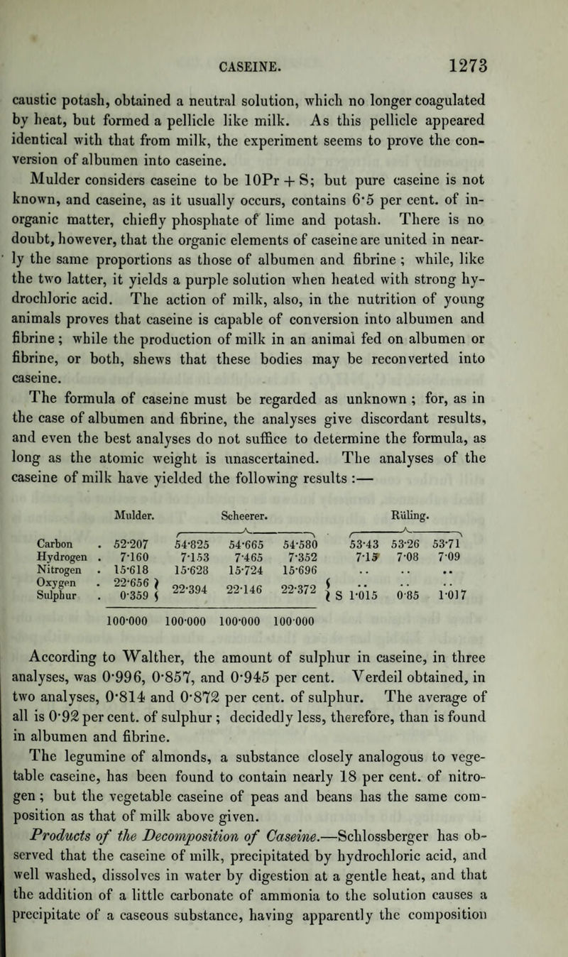 mony or a protoxide ; but, at all events, it no longer belongs, in this state, to the regular series of the tartrates. When put into water, however, tartar-emetic is re-produced. (Liebig.) At 570° all the tar¬ trates are blackened, and yield a peculiar smell, which is characteristic of this family of salts. The soluble neutral tartrates become insoluble or sparingly soluble by the addition of tartaric acid; the insoluble or sparingly soluble are rendered soluble by such addition. The tartrates insoluble in water are distinguished by their easy and complete solubility in caustic potash or ammonia. The tartrates are among the most interesting of organic salts. Our knowledge of them, however, is very far from complete, and a careful study of them will certainly lead to very important results in regard to the true theory of all such combinations. Tartrate of Ammonia.—a. Neutral or bibasic. T,2AdH20 + 2aq. (Dulk.) This salt is crystallizable. Its solution, when evaporated, loses ammonia and yields the acid salt. b. Acid or monobasic. T,AdH20,aq. (Dulk.) This is a crystalline powder, very soluble in’ hot, sparingly soluble in cold water. It corresponds to cream of tartar. Tartrate of Oxide of Ethyle.—The neutral or bibasic salt is not yet known. The acid salt, T,AeO,aq. (Guerin Varry), is produced by heating tartaric acid with alcohol; and may be obtained pure by decomposing the double tartrate of baryta and ethyle with sulphuric acid, and evaporating the filtered solution in vacuo. It crystallizes in elongated rhombic prisms, and is very soluble in water and alcohol, insoluble in ether. It is decomposed by heat, with the usual smell of the tartrates. This compound was formerly called tartrovinic acid; it forms with bases double salts, formerly called tartrovinates. It dis¬ solves zinc and iron with disengagement of hydrogen. Tartrate of Ammonia and Ethyle.—T,AeO,AdH20.—This salt forms a shining, silky, crystalline and fibrous mass. (Guerin Varry.) Tartrate of Oxide of Methyle.—The acid salt, T,MeO,aq., is formed in the same way as the tartrovinic acid. It crystallizes in fine needles, and forms a series of double salts. (Guerin Varry.) Tartrate of Potash. Syn. Tartar; Cream of Tartar; Bitartrate of Potash.—a. Acid or monobasic. Formula, T,KO,HO.—This im¬ portant salt occurs in many vegetable juices, but in largest quantity in the juice of the grape; from which it separates in a more or less coloured crystalline crust, as soon as the sugar by fermentation has been converted into alcohol, in which it is insoluble. It is purified by re- Y y y 2