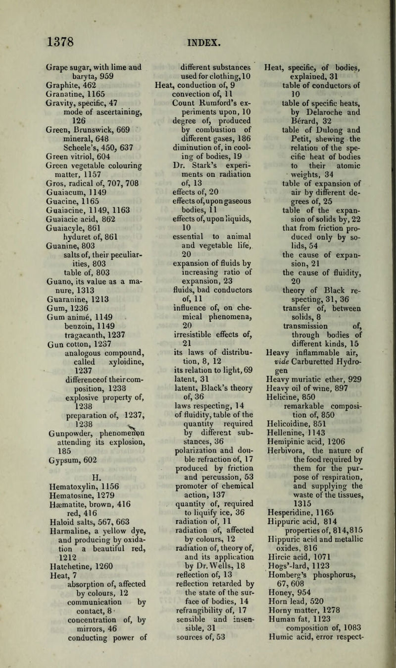 1120 PLASTERS. There are two kinds of officinal plaster made with lead,—litharge plaster, and white lead plaster; but all the compounds of oxide of lead with the oily acids possess the properties of plaster. Litharge Plaster, or Diachylon plaster, is made by boiling 5 parts of levigated litharge (protoxide of lead) with 9 of olive oil, and some water, till the whole acquires a proper consistence and a greyish white colour. At common temperatures it is plastic ; when heated, it melts. It may also be obtained by adding subacetate of lead to a solution of soap. The plaster thus formed is good at first, but afterwards becomes hard; while that prepared directly from the oil remains plastic, appa¬ rently from the presence of undecomposed oil. Litharge plaster con¬ sists chiefly of basic oleate and margarate of lead. It is the basis of almost all medicinal plasters. White-lead plaster (Emplastrum cerussse) is made in the same way, using 16 parts of carbonate of lead to 9 of olive oil. It is white, plastic in the heat of the hand, liquid at 212°. It enters into the composition of many plasters used in medicine. Iron plaster and Mercurial plaster are made by adding salts of mercury or iron to solution of soap. They are insoluble masses, soft¬ ened by heat, and are not much used. OILS AND FATS OCCURRING IN NATURE. 1. DRYING OILS. The drying oils are generally derived from seeds by pressure. Their distinguishing character is that of drying into a varnish by ex¬ posure to the air. This change is caused by the absorption of oxygen; and, as the impurities generally present in oils impede the access of oxygen to the particles of the oil, the drying takes place much more rapidly when these impurities are removed or destroyed. Boiling acts by destroying them, and a little litharge is added to promote the change. But a better and more colourless varnish is obtained by agi¬ tating the drying oil, linseed oil for example, with a mixture of water, litharge, and subacetate of lead, without heat. When the whole is allowed to stand the impurities subside with the water, and the oil is so pure, that it dries into a varnish in twenty-four hours. It contains a little oxide of lead, but this rather improves the varnish. The absorption of oxygen by drying oils goes on so rapidly when