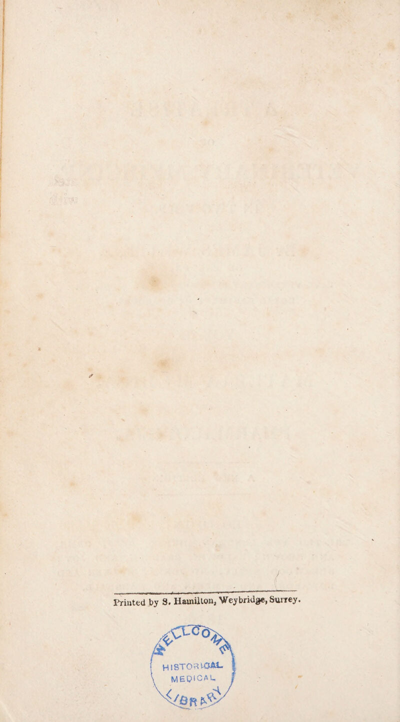 3 ✓ Printed by S. Hamilton, Weybridge, Surrey