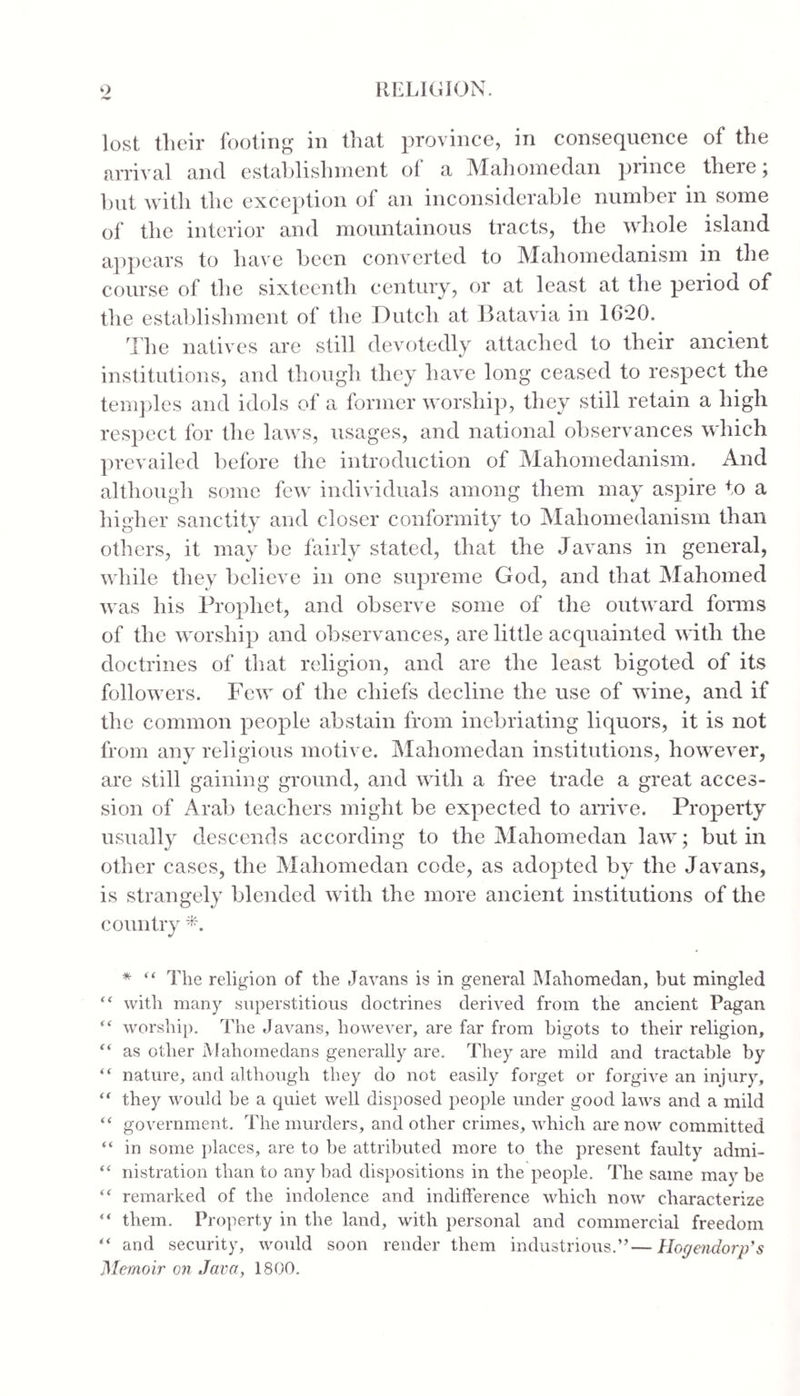 288 GENERAL ACCOUNT of the CULTIVATION No. Names of Districts. Number of Villages. Total Land. Land in Villages. Land not included in Villages. Cultivated Land. Sawah. Tegal. Free Land. Coffee Grounds. Teak Forests. Jungs. B. J ungs.B. Jungs.B Jungs. B. Jungs. B. Jungs.B. Jungs. B. Jungs.B. Jungs. B. 1 Pakalong’an 1107 10765 — — — 5474 — 4974 — 500 — 1657 — 235 — 50 — 2 Ulujami. 247 2593 1 — — 1612 — 1608 3 3 1 261 2 3 3 3 Batang . 527 7970 — — — 2850 — 2750 — 100 — 1000 — 178 — 250 — Total. 1881 21328 1 — — 9936 — 9332 3 603 1 2918 2 413 — 303 3 No. Names of Districts. Total Population. Males. Females. Attached to the Cultivation of the Soil. Employed in other Avocations. Total Number of Buffaloes. Total Number of Horses. Total Number of Ploughs. 1 Pakalong’an. 58432 25398 33034 14000 2928 7804 535 3000 2 Ulujami .. 20278 9947 10331 4351 554 2469 126 1058 3 Batang . 36732 17842 18890 7810 423 6370 300 3270 Total. 115442 53187 62255 26161 3905 16643 961 7328