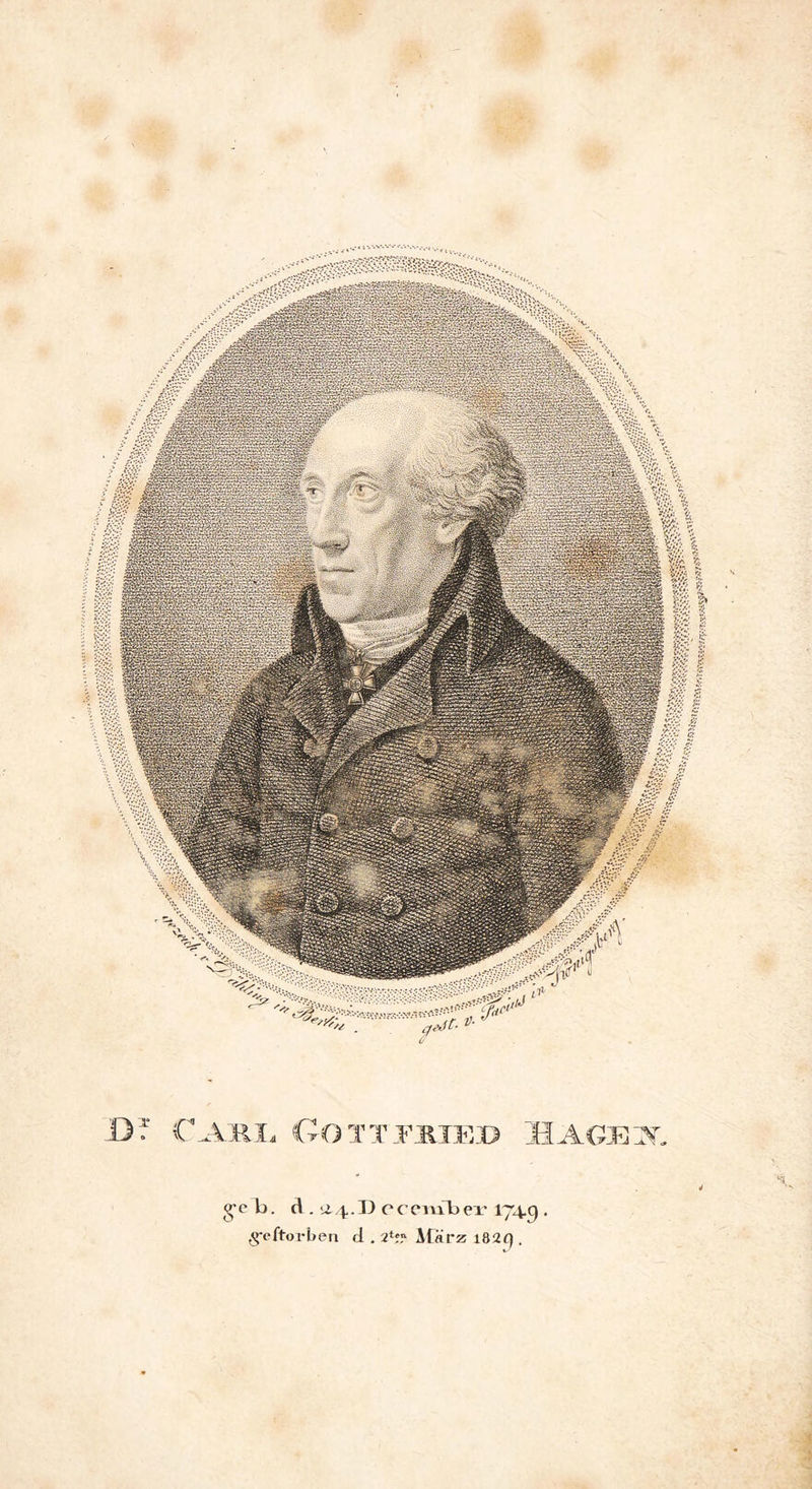 Df CAUL OOTTJPMEJD EAGE^, 4 g*e b. d. <24.D ecembex* 174c) . g'eftorben d . 2*', Äfärz i82q .