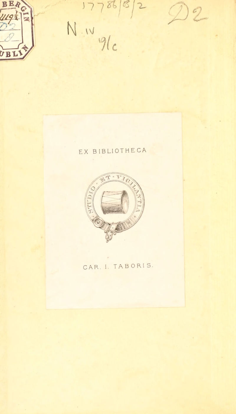 EX BIBLIOTHECA CAR. I. TABORIS.