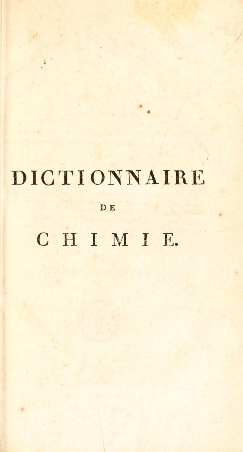 D E CHIMIE.