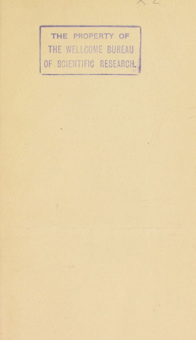 THE PROPERTY OF THE WELLCOME BUREAU OF SCIENTIFIC RESEARCH.