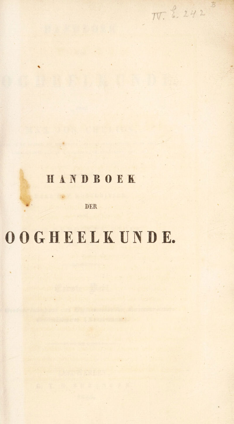 HANDBOEK DER OOGHEELKUNDE