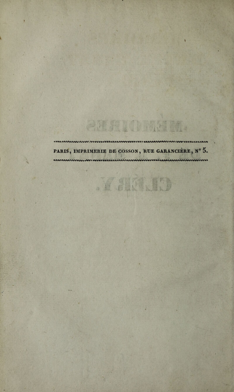 t/W*t/lfWl/VVV%/V/V%U^t^lJVVllWVVVVVIliVU iWVtWV»^VlVW\ t/W PARIS, IMPRIMERIE DE COSSON, RUE GARÀNCIERE, N° 5.