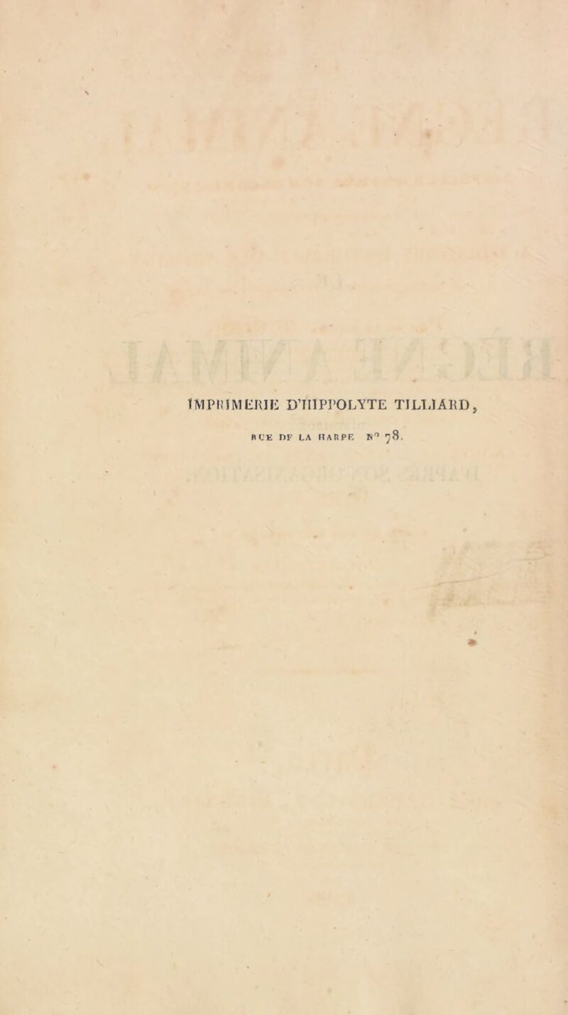 IMPRIMERIE D'TIIPPOLYTE TILLIARD,