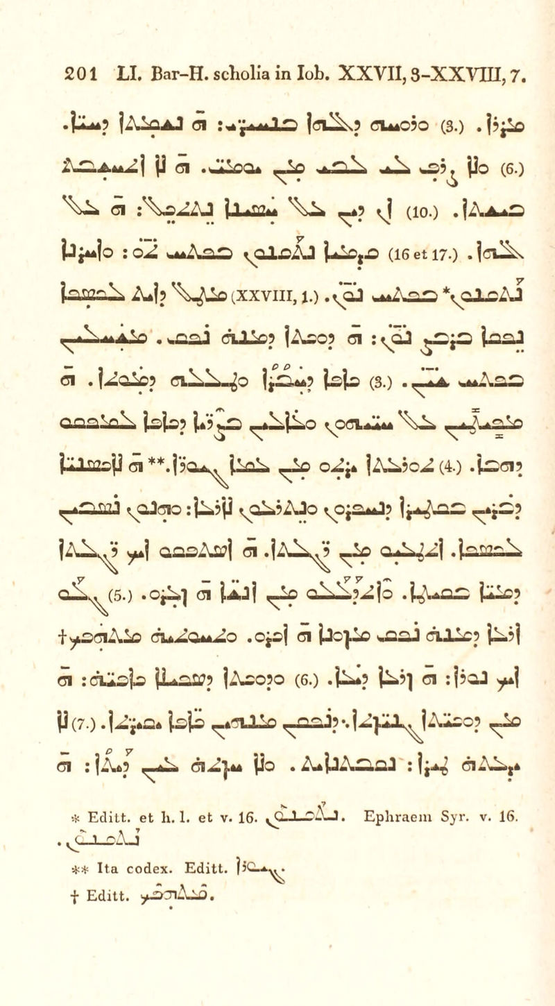 • U-up jZCajJ 01 |<3U^9 01*090 (3.) .fei* 2—ji 01 ,-io %39^ jio (6.) ci :^wsZ2J j 1 <-*? (10.) ij^jo :o2 tOlaAJ Ul£>t£) (16etl7.) .lel^ ^ • }ama^> A*jj (Xxviii, i.) .(cJ \aiaAJ ^IL*a,V> . ^ aJLiC? |A^o? (3i : ^cJ iaaJ ci . l^a^p cil^-^o ij^-66p fcjb (3.) . 002,VqV. ts£o9 j.*? ^031*1* ^Ju^o fclsgoji d **.jja^lic^ ^io o^j* |A^s.5o^ (4.) .j^ci? ^OlOlO : t—5p ^0^9AJo vOjC^Jp »j—9 |A\^9 yJi aosZutfj 01 -Ld a*L^j olL (5.) .o£.j ci i*j} ,-Sp a^£f^|o U-c? i^ooi.Ms ruZo^Zo .Ojsj (31 jjc}l£> waaj 0lliC9 j—?] ei :oUs]a iLatf? |i\so?o (6.) .fcil? |^9j oi : ??aJ ii (7.) -U^a* I4s <-*3Ll^ |A2so? ^So ei :]&J oi^}44 jio . ciA^,* •c- s »7 Editt. et h. 1. et v. 16. .QJLC..VJ. Ephraem Syr. v. 16. _l_oAj ** Ita codex. Editt. f Editt.