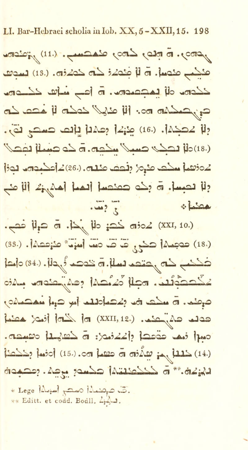 ^QjCI Cl . t^CT^v^ . (13.) .CI?^Q^ nl. 5^QA? ji Cl .(mOIc ,—JaLo ci ..*cicua£lAJ Ilo ^cio^A. «*CI cuA ji ciIacA» 'V^Ao jij •.cci ciAIA-AA^jS .vcJ *cjjj jjAs? Uty (16.) .jAA^A jjp \^.oJ jL^A ci jio(18.) j;cJ *gi;aJao]A(26.) .cilic >c.lo *aaA* U3o^ ,A£> jij U^jj j^CiaS 0^5 C9 .j^-J ji? . wu 5 . v j^litTA' * 3. .^a=> ji,s ci .j^ jio ci3oA (xxi, io.) (33.) . U.IOOjLo :'\*j**| wmO ».S wS jA^sas (18.) joujo (34.). jJo^3 ci. jL*J ^aiLi^ci^ o?A-* w3iaia-v,Asf» jA—*Ao jir:ci . \oA*£lam j»j— ^wiJoU^Ap -ci ^hmii ci . ,Ac,.o jctAx jd (XXII, 12.) ■■tVfl-^a A)A3 .ciSuu&o jjL^AAA ci :>cu?AA|5 j^Aoo^ .a>? j].^o jiCAA^p j«5cj (15.) .CCI j*£i2S Cl flljAa? jllA(i4.) ciOA,n^p. As^ jAiJ^n^S ci **.ciA^J * Lege «0 i» .,'iQy-O o. ** Editt. et codd. Bodll. Ai—1.
