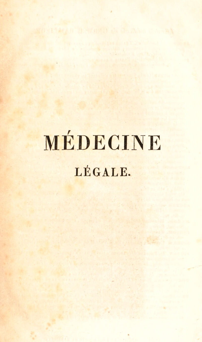 MÉDECINE LÉGALE.