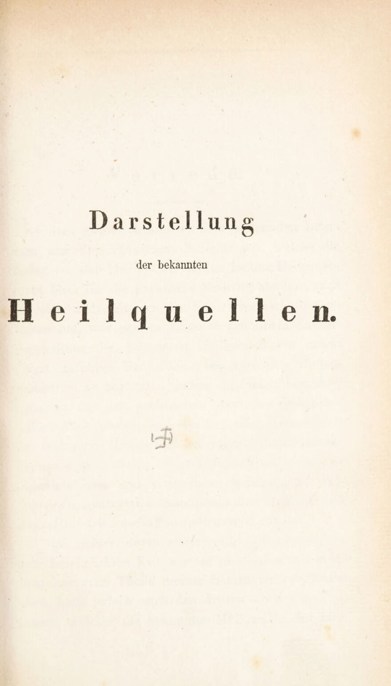 Darstellung der bekannten Heilquellen.