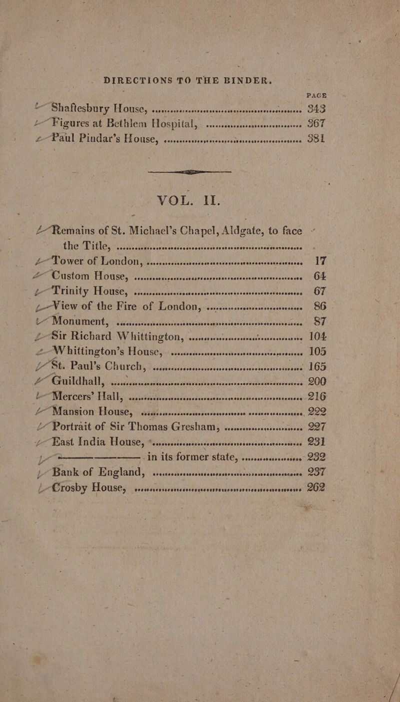 DIRECTIONS TO THE BINDER. Assy PAGE VOL. UL. the Title, 902000600 04680008 C8 O06R828G08 OOF0 0800 OO SH OPCHOCOSISH TOC SVSHOSDOE a — ” Whittington’ s House, ..... bac saanbetlasvencpibcisesseopabeteay eo “Guildhall, gaily Lessnieameita coasts Ped aeear saccleen arbgeearstoeretices 200 WALES A LAT 5 Gastvburds vou csuictasglardaabuenssesoacedsaes sbbushbeasegne EG SUNT ON ELUNE, fc gBe spss cs sscctne davsbecrnrones)oossnerssaeosiqana, 2D “Portrait of Sir Thies Gresham, sii lascecae vache abeatnuaen end: East India HOUSC, ‘sessseessocerssessocsverscesssnsnsessvessreosres LOL in its dobener SALE ys sciechsncsivcostons oe ee