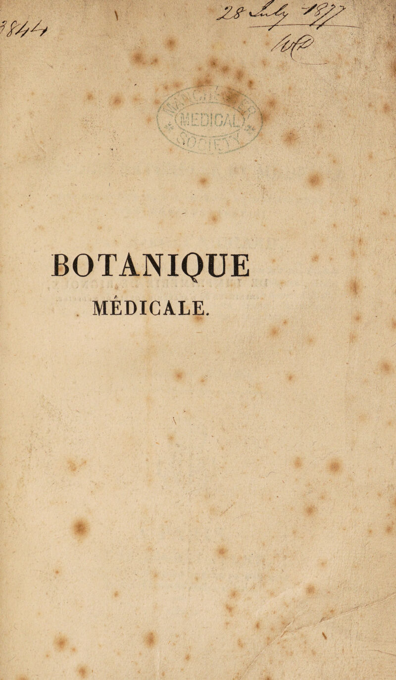 BOTANIQUE MÉDICALE.