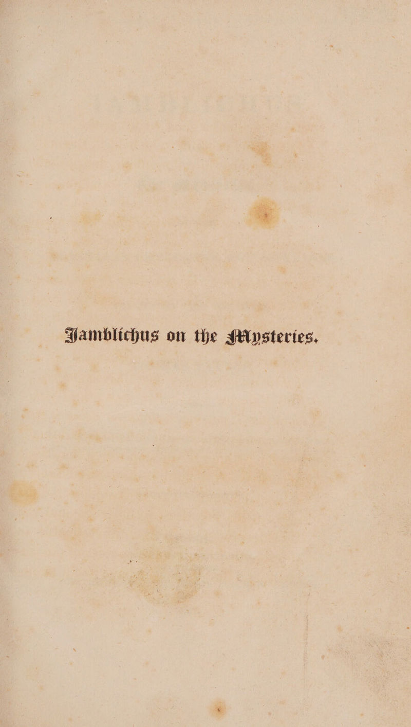 PGamblichus on the svsteries,