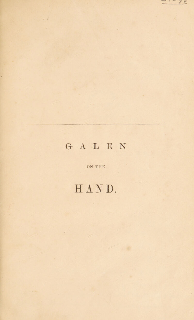 Ct A L E N ON THE H A N D.