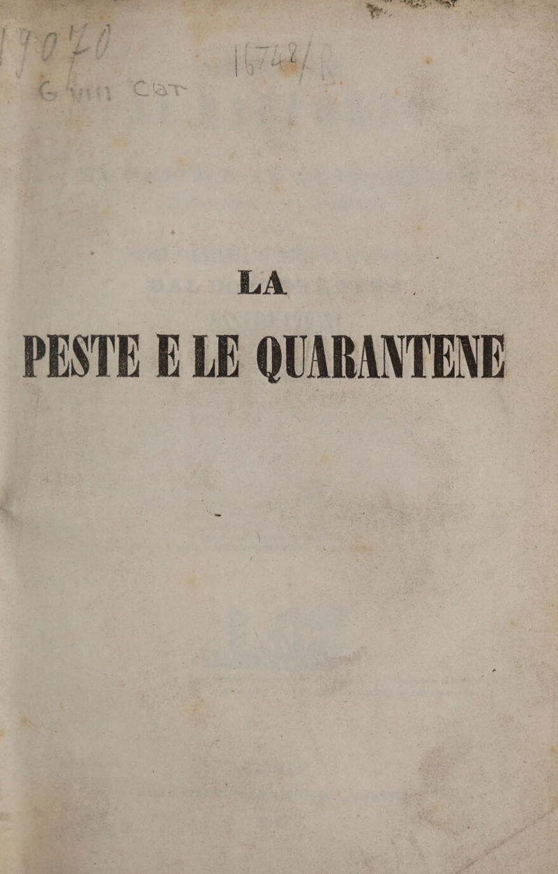 LA PESTE E LE QUARANTENE
