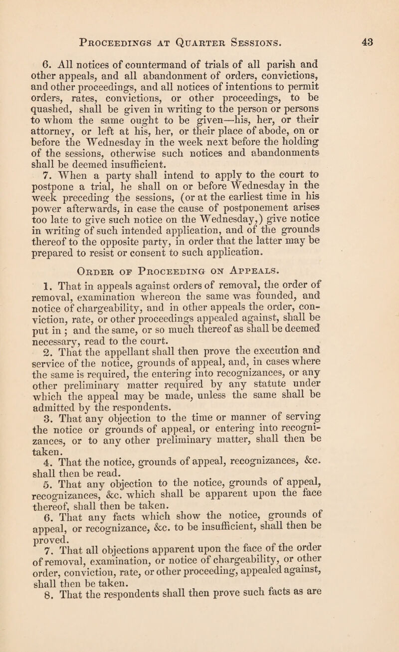 9 G. 4. c. 43. Interpreta¬ tion of the word “ te- corder.” Act may be amended this session. tilled u An Act for the better Regulation of Divisions in the several Counties of England and Wales/’ or of the act of the sixth year of the reign of his late Majesty amending the same ; and that where there are two or more petty sessions usually held in any such division, or where any justice acts for two or more of such divisions, he shall require the party whom he shall summon under the authority of the said first- recited act to appear at the petty sessions to be held in any such division, as he shall deem fit. XI. And be it enacted, That in the said first recited act and in this act the word u recorder” shall be taken to apply to any person who shall preside as the judge at any court of general or quarter session held for any city, borough, liberty, or other place of limited jurisdiction. XII. And be it enacted, That this act may be amended or repealed by any act to be passed in this session of parlia¬ ment. Schedule referred to by the foregoing Act. No. 1. Form of Application bp Woman with Child. | Application and deposition of to wit. S a single woman, residing at in the county («) of taken upon oath before me, the undersigned one of her Majesty’s jus¬ tices of the peace, acting for the (a) petty sessional division of in the said county of in which she resides, this day of in the year of our Lord one thousand eight hundred and forty who, upon her oath (6) saith, that she is now with child, and that of in the county of is the father of the child with which she is now pregnant, and maketli application for a summons to be served upon the said so alleged by her to be the father of the said child, to appear at a petty session to be holden after the birth of such child for the petty sessional division (a) of m which I usually act, to answer such complaint as she shall then and there make touching the premises. Exhibited and sworn before me, the day ^ and year first above written. S (а) or city, borough, or other place. (б) or affirmation.