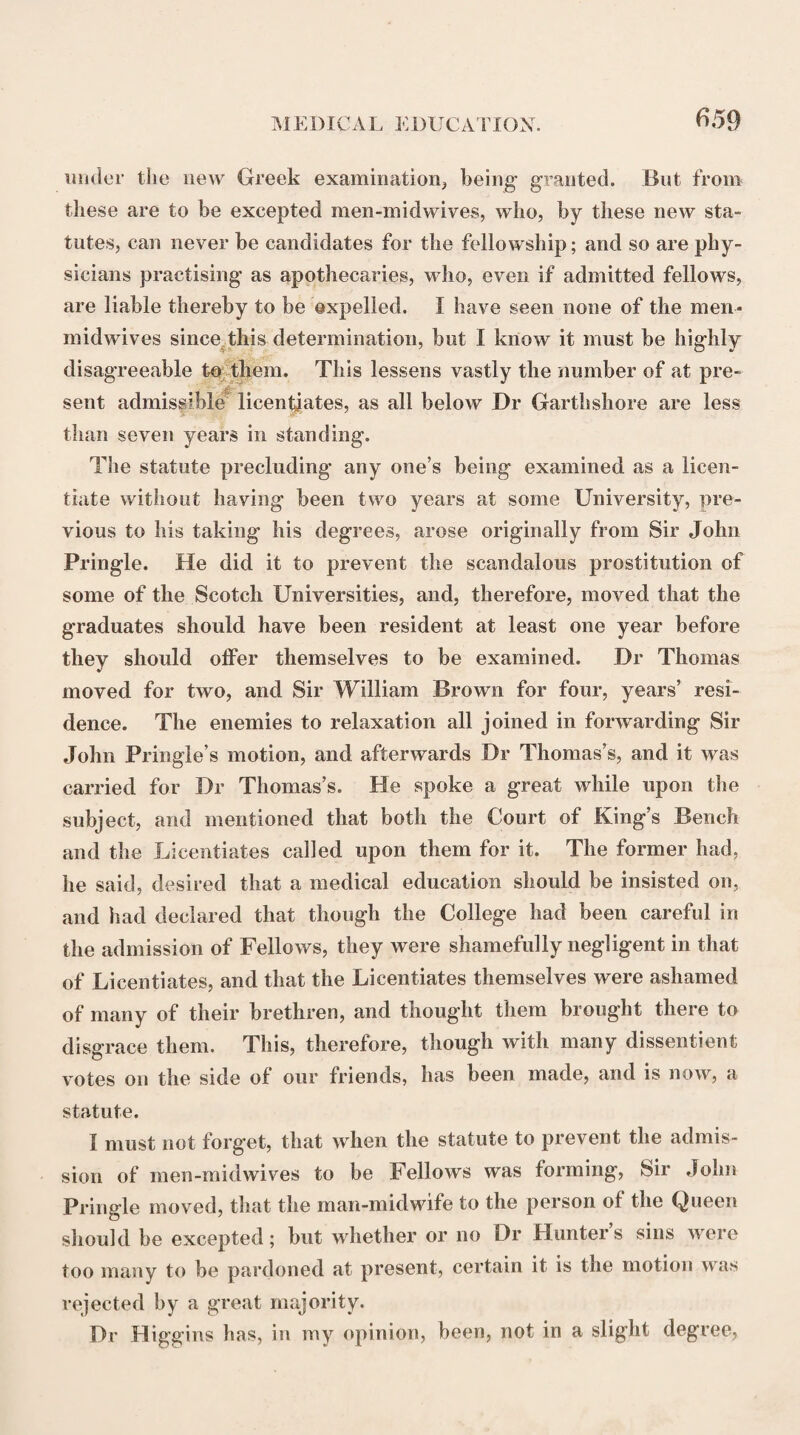 To explain this better, I think a man ought to have as much .ground as he may labour by himself; that is, as much as may employ four horses, or what we call a plough-gang, &c. —I also think, a man retiring from the hurry of business, if he sit down entirely without employment, is apt to be¬ come uneasy and splenetic, and very ready to fall into amuse¬ ments that are either trifling or hurtful to health. I would, therefore, recommend to every body to avoid idleness; and I don’t think you could be happy in a country life without ■something to do; and though I would not advise you to enter deeply into the employment of farming, which you have not been bred to, yet if you purpose to live in the coun¬ try you may safely, and ought to have some employment in that way.” * * * * * * * * “ Upon the whole of this affair, I have a farther advice to offer you ; that is, if you bring any money to this country, you should lay it out on a purchase of land. Your money in this way will be better secured. The lands of this coun¬ try are mostly improveable, and are really improving, and their value will rise, while it is as probable that the interest •of money will soon sink. All this I cannot now explain at greater length ; but I could show, that whoever purchases land with any discretion in this country, must soon find a benefit in it. * * I must likewise acquaint you with another affair:—I have been these several years strug¬ gling to get the lands of Saughs cleared of encumbrances and into my own possession. It was this engaged me in an •otherwise unprofitable attendance on the Family of Hamil¬ ton ; and it would take too much time to tell you what diffi¬ culties I have met with from the late Duke’s death, the mi¬ nority of the present, the Rebellion and other accidents, that have put me off a long time; however, the young Duke is just now returned from Lisbon very well recovered, and I am making a strong push, with very good hopes of succeed¬ ing. Now, have you any inclination to be possessed of these lands'’? &c\