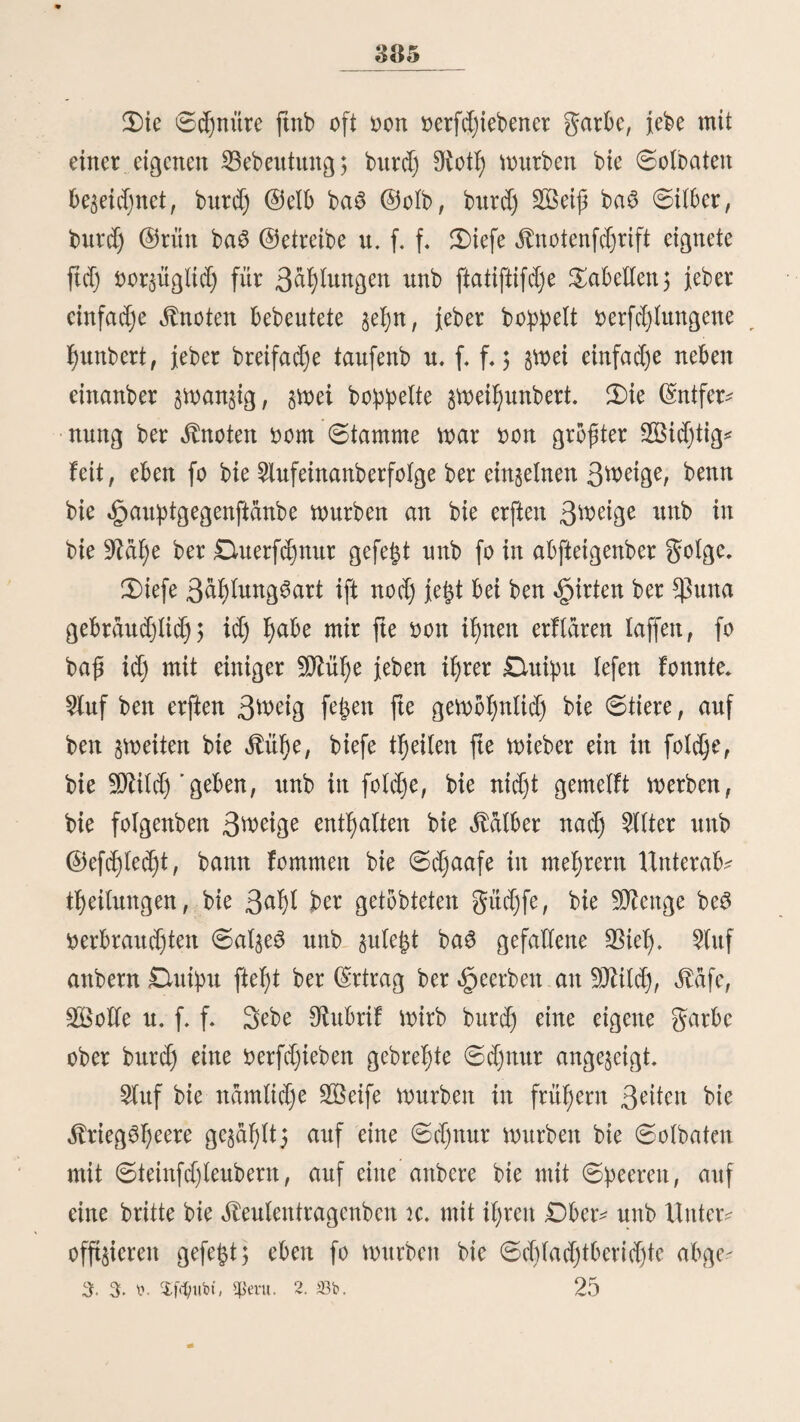 2<>4 bie man fd)tef in bie ©rbe ftedt. 9?ad) fünf bis fed)S Wlo? naten ftnb bie Vhtrjeln eßbar. V(att läßt fte gembfgtlid) etmaS länger fielen. «£>äuftg merben bie Stengel abgefdjnitten, bie V$ur§eln aber in ber ©rbe gelaffen; fte treiben bann neue Stäb ter unb Vlütfycn unb merben, menn fte über 16—18 Vtonate alt ftnb, leidet l)o©g- 3n ber Montana be Vitoc fd)enften bie Sttbianer tfyrent Pfarrer eine g)itca, bie 30 Vfunb mog, aber bod) feßr jart mar. Sluf bem 2öeftabf;ange ber (Sorbillera f)at bie g)uca bei 3000 gitß ü. 9Ä. tßre ©lebationSgrän^e. Von §ülfenfrüd)ten fommen betriebene Wirten bon ©rbfen (garbanzos) an ber äfüfte bor, im ©ebirge hingegen Voigten (frijoles). Sille in ©uropa cultibirten Varietäten bon älof)t unb <Salat merben attd) in $ertt angepflan§t. SaS ©lima ber ätüfte unb beS ©ebirgeS fagt ilgten bollfommen $u, nur bie fyeiße, feud)te Temperatur beS £)ftab^ange^ ber Slnben ertragen fte nid)t. ©ine 9Vettge bon äbürbiSarten merben in ben ©ßacraS ber äbüfte gebaut; fte merben botgügltd) bon ben garbigen geeffett. 3d) l)abe feine einzige fd)mad^afte barunter gefunben, alle ftnb füßlid) unb fabe. Von ben Jbüdmtgemädjfen, bie als V>t'tr§e gebraud)t mer* beit, ermähne id) ber Liebesäpfel (Tomates), bie in allen I)ei^ ßen@egenben ttefflid) geheimen, unbbeS fpanifd)ett Vfeffer^ (Aji), ber ebenfalls nur ben lüften- unb ben^Balbregionen an^ gehört. Von leiderem merben btele SpecieS gezogen (Capsicum annuum, baccatum, frutescens etc.), bie tf)eitS grün, tf)eilS gebörrt unb bann jerftampft genoffen merben. Sie ©onfum* tion beS Sljt ift in $etu berßältnißmäßig eben fo bebeutenb als bie beS SaljeS, benn §tt jmei Srittel ber Spetfett mirb mefjr bon jenem als bon biefem angelegt. ©S ift auffallenb, mie baS Sal$ bie beißenbe Sd)ärfe beS Slji berminbert; nod)