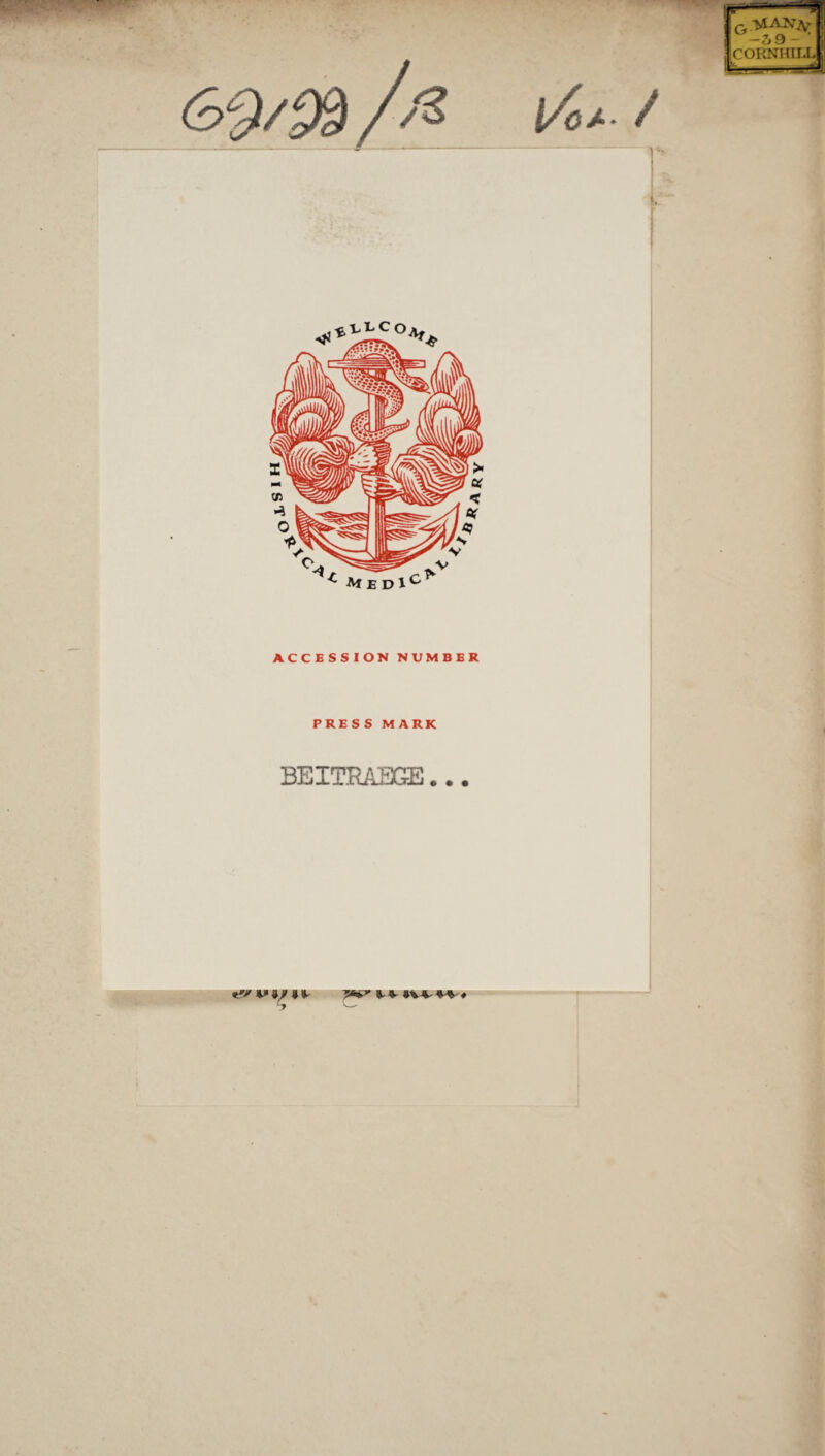 ACCESSION NUMBER PRESS MARK BEITRAEGE • •