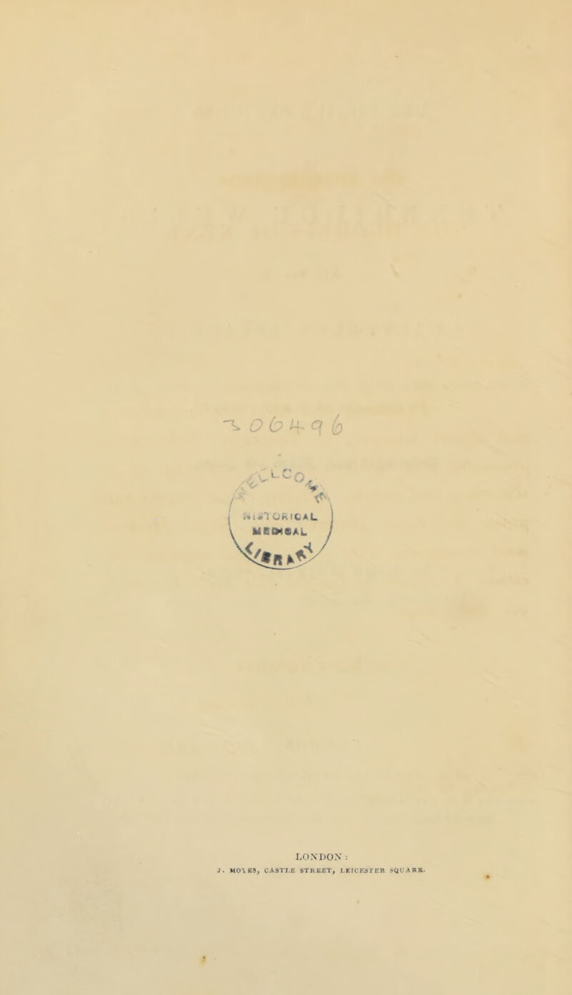 LONDON: 3. MOVES, CASTLE STREET, I.KtCFSTCR SQUARE-