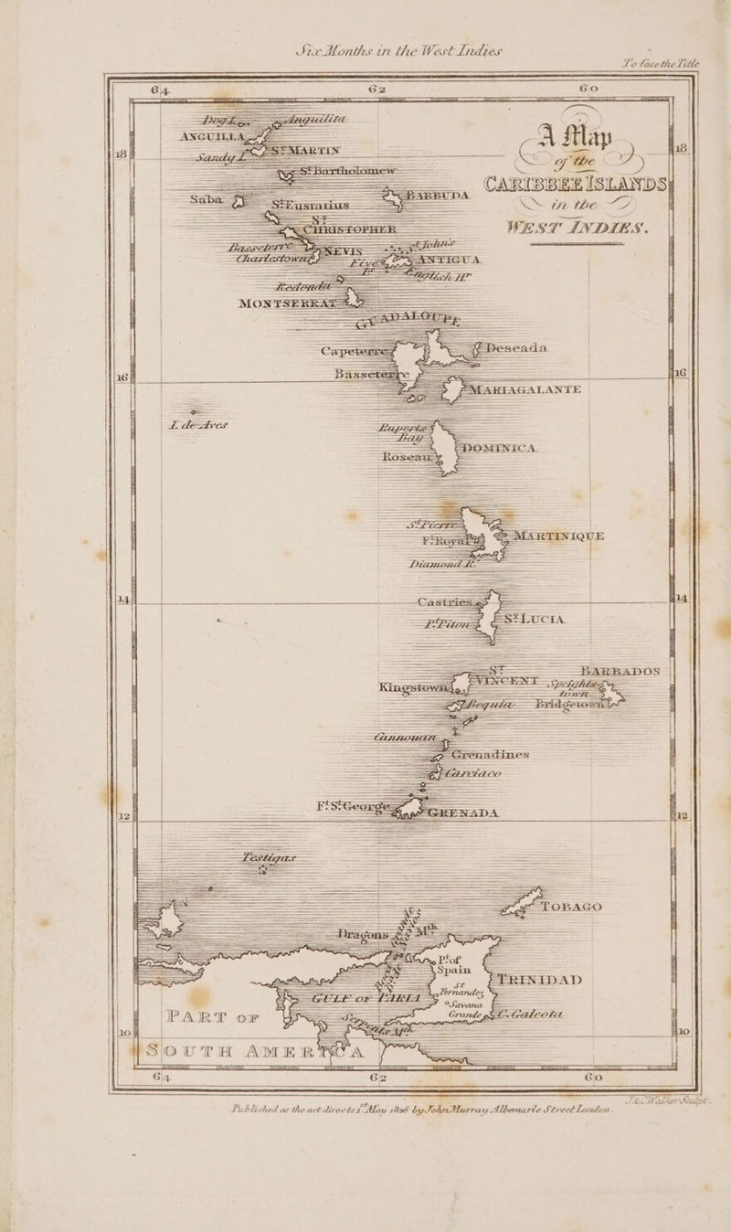 Stix Months in the West Indies . To Face the Title of he &gt;, CARIBBEE ISLANDS} in the Wes7y INDIES. ET 64. 6\2 | ie SS Se ee eee