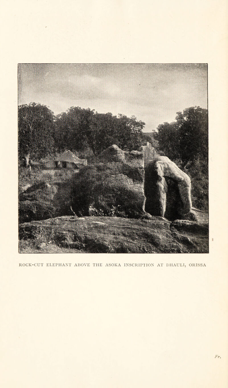 ROCK-CUT ELEPHANT ABOVE THE ASOKA INSCRIPTION AT DHAULI, ORISSA Fr,