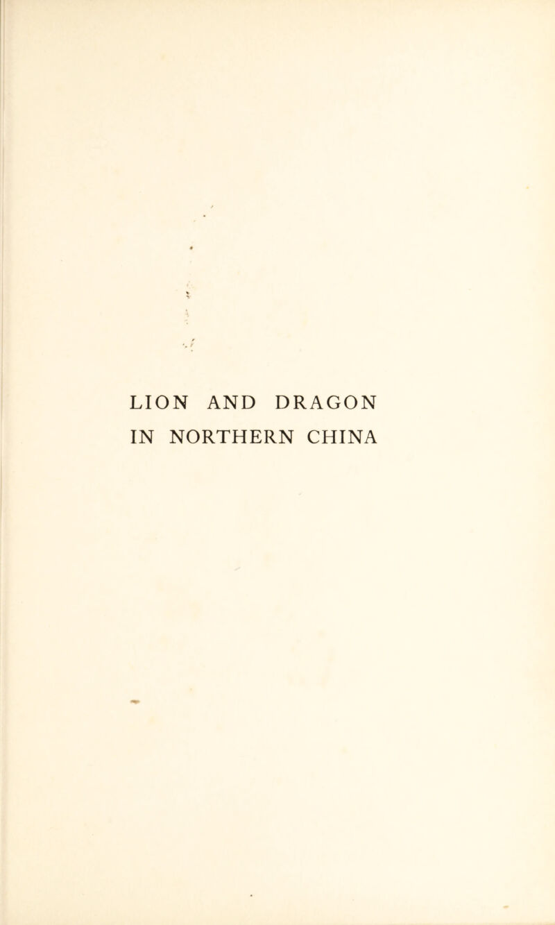 LION AND DRAGON IN NORTHERN CHINA