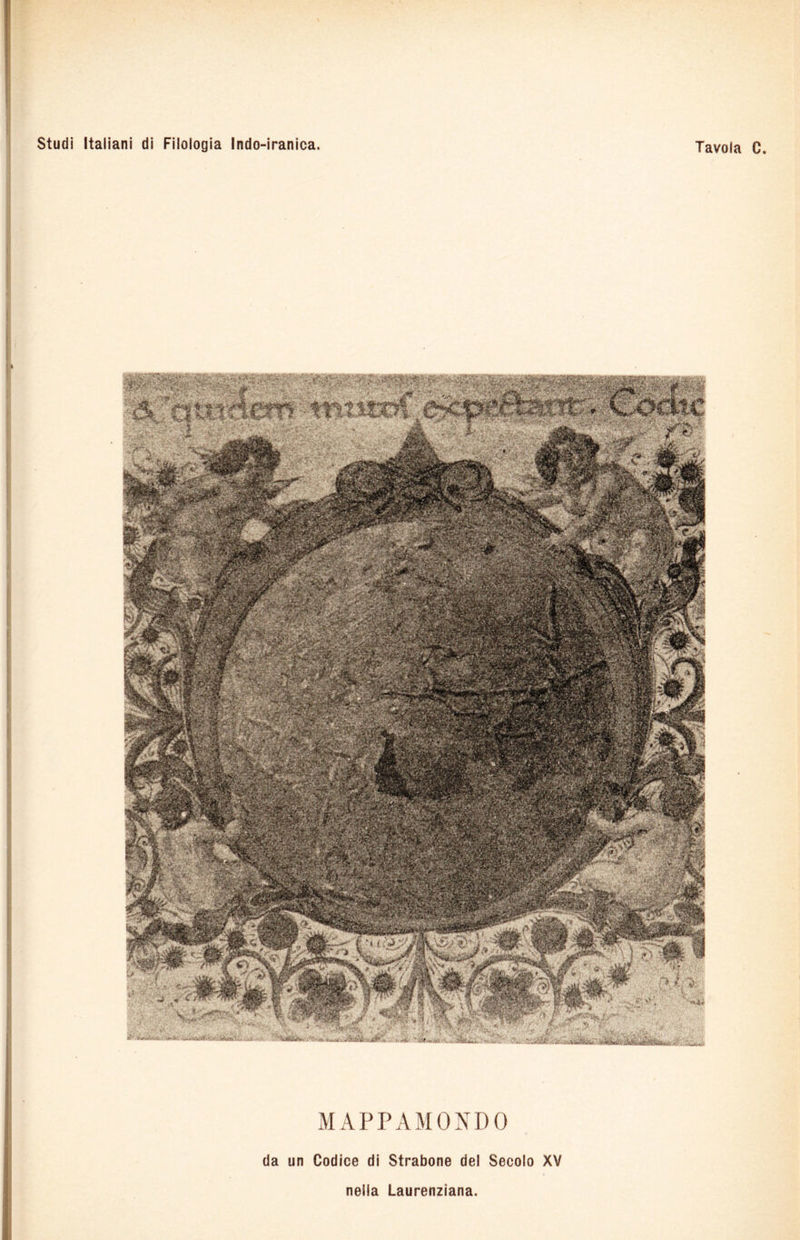 MAPPAMONDO Codice di Strabone del Secolo nella Laurenziana. XV da un