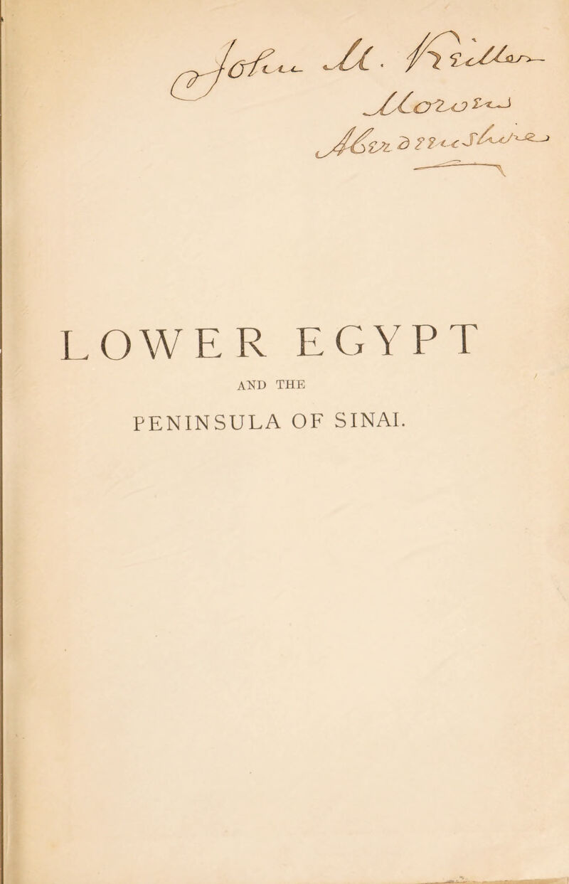 A. /k^-- ZSlA? LOWER EGYPT AND THE PENINSULA OF SINAI.