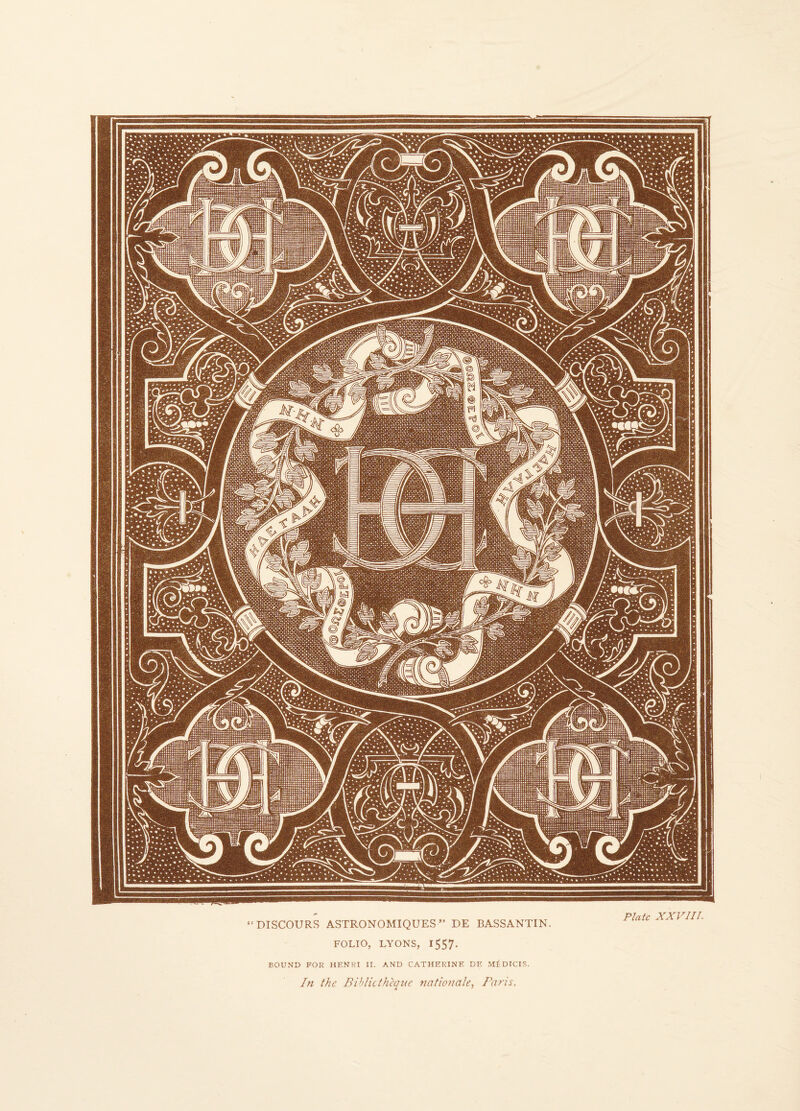 “DISCOURS ASTRONOMIQUES” DE BASSANTIN. FOLIO, LYONS, 1557. BOUND FOR HENRI II. AND CATHERINE DE m£dICIS. In the Biblictheque nationale, Paris.
