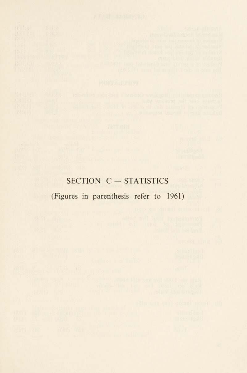 SECTION C — STATISTICS (Figures in parenthesis refer to 1961)