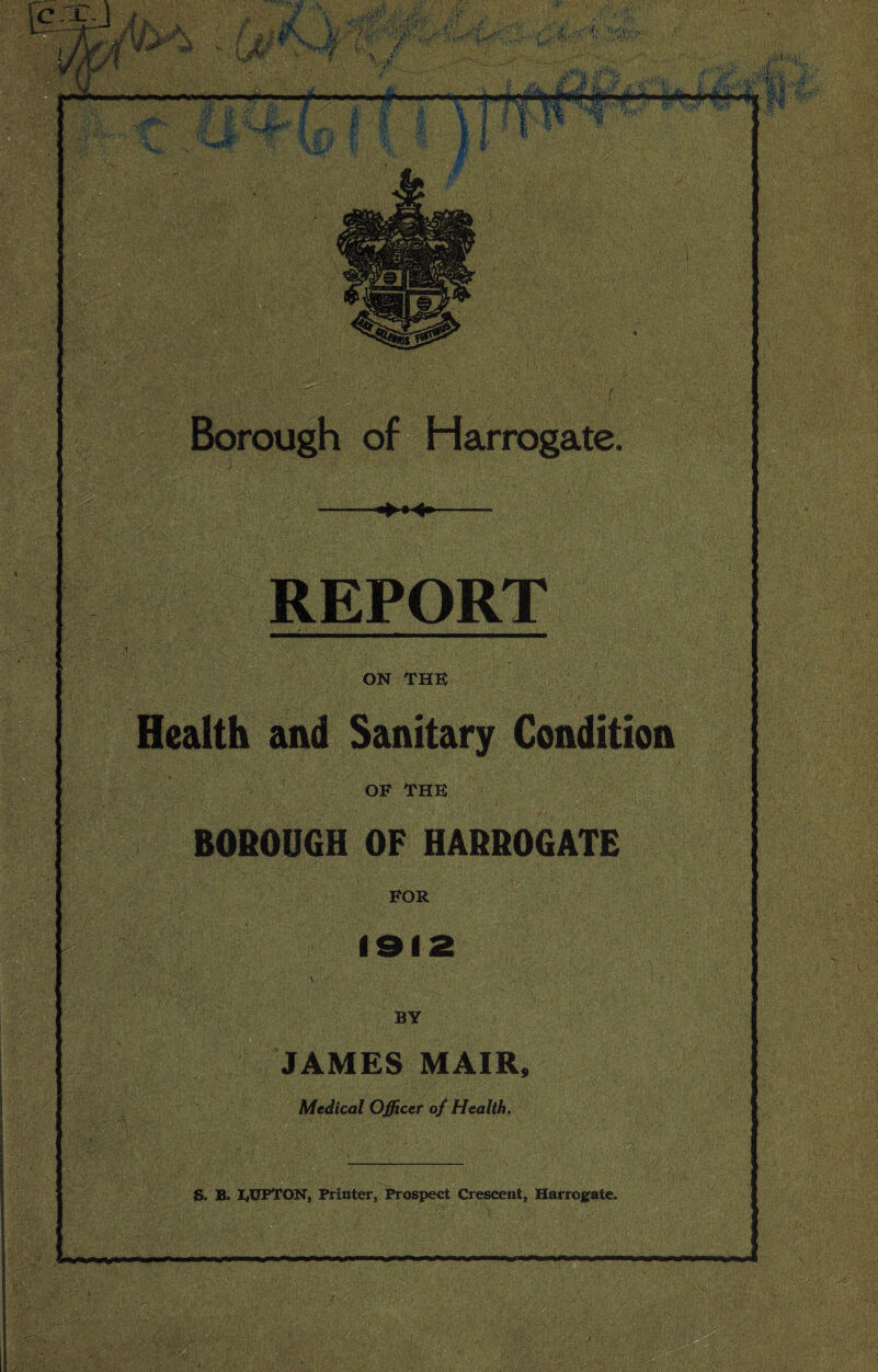 ON THE Health and Sanitary Condition OF THE BOBOUGH OF HABBOGATE