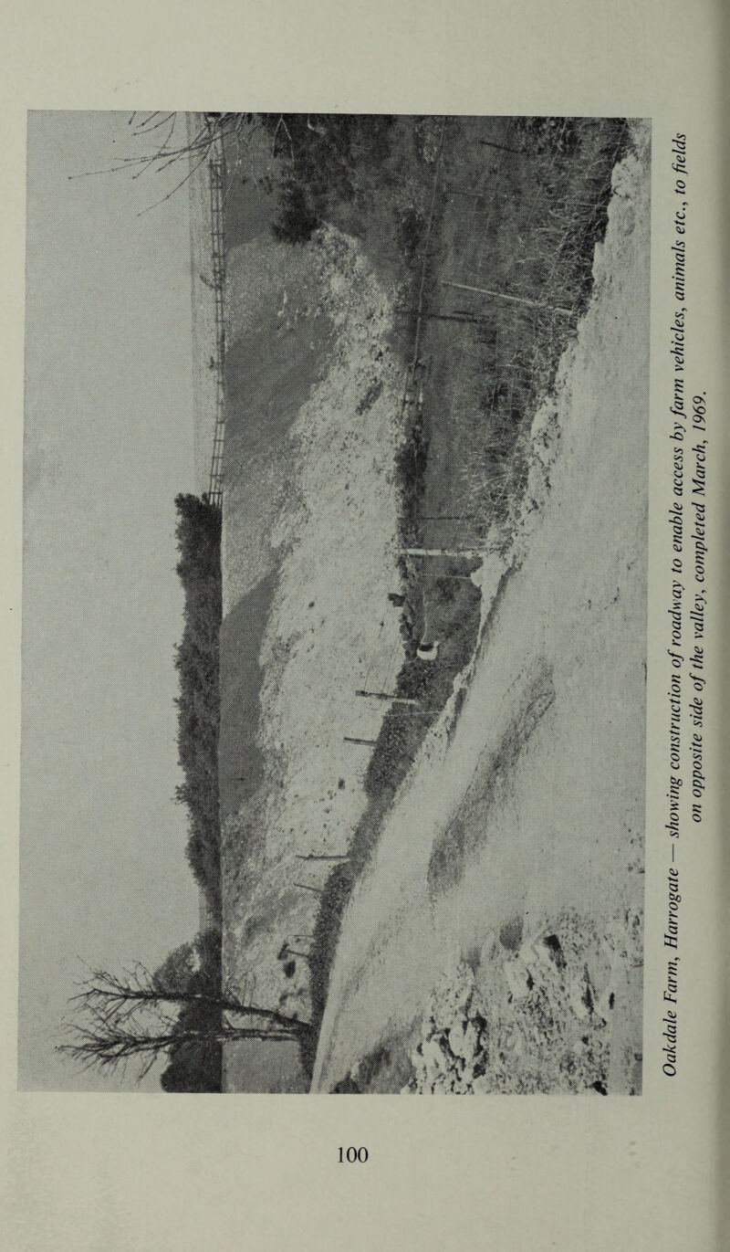 Oakdale Farm, Harrogate showing construction of roadway to enable access by farm vehicles, animals etc., to fields on opposite side of the valley, completed March, 1969.
