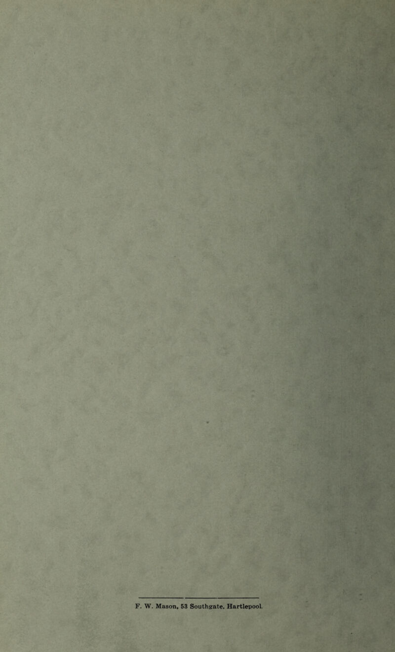 F. W. Mason, 53 Southgate, Hartlepool.