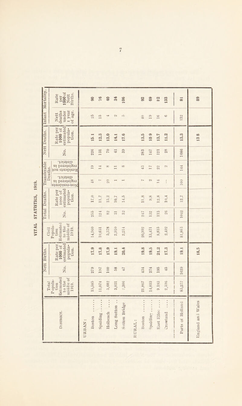 VITAL STATISTICS, 1919