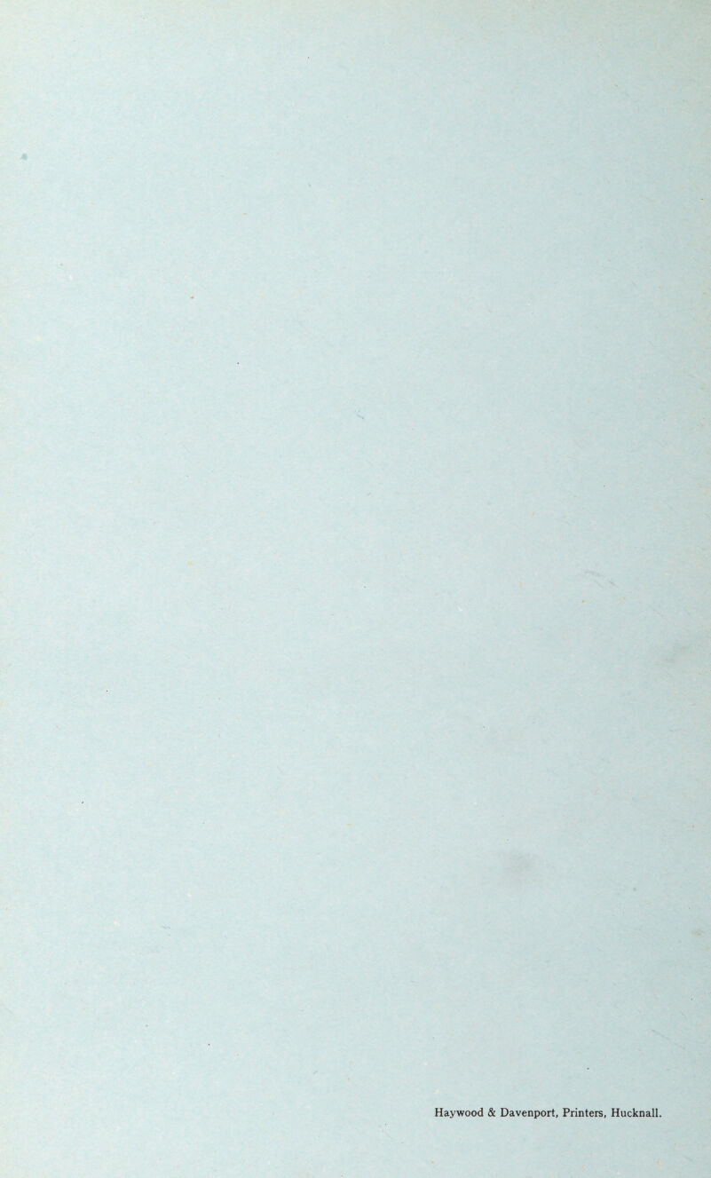 Haywood & Davenport, Printers, Hucknall.