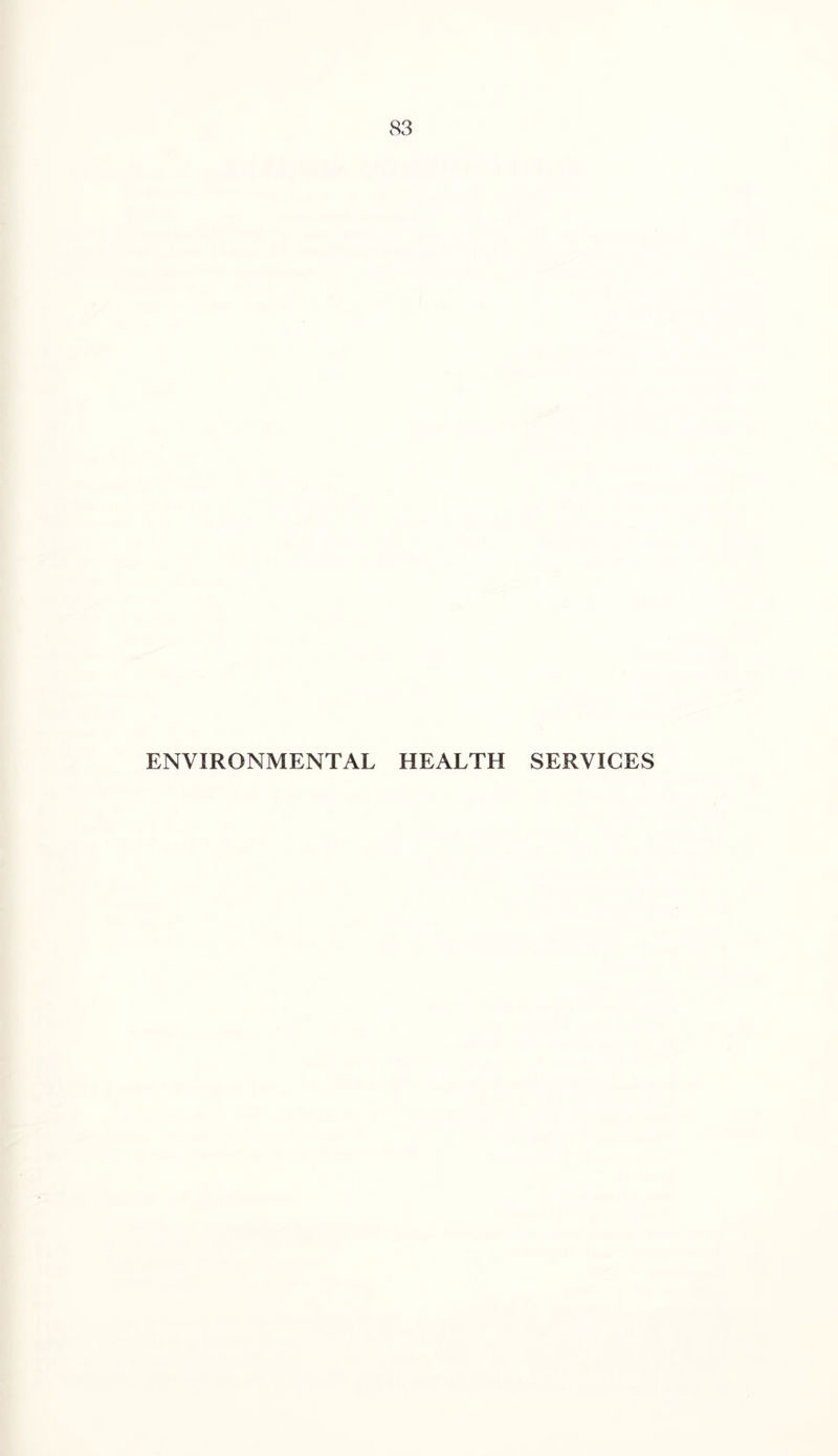 ENVIRONMENTAL HEALTH SERVICES