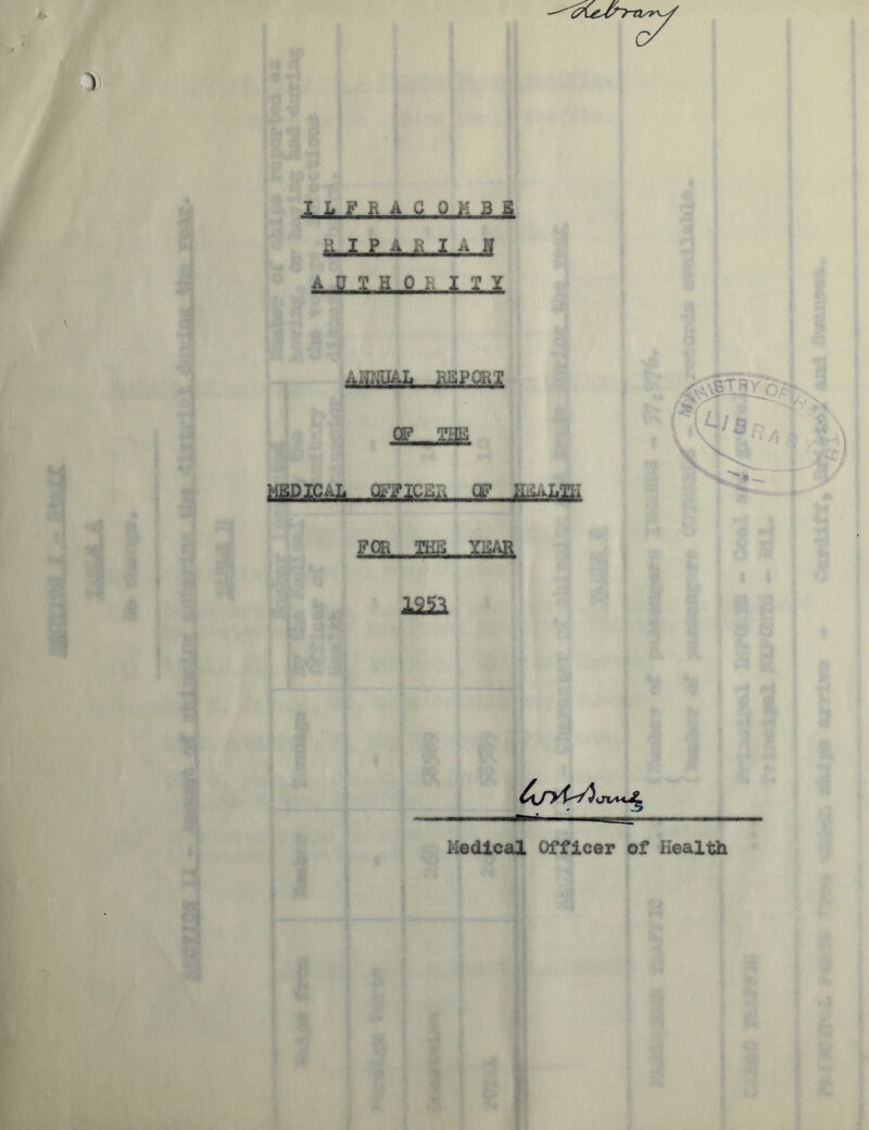 ILFUO QMBE iLUL4L.ii.Ji;-ft if L,g AifiSIAL I&PCKI Gy 2HM FOR ffifi YlilAR 1253. Medical Officer of Health