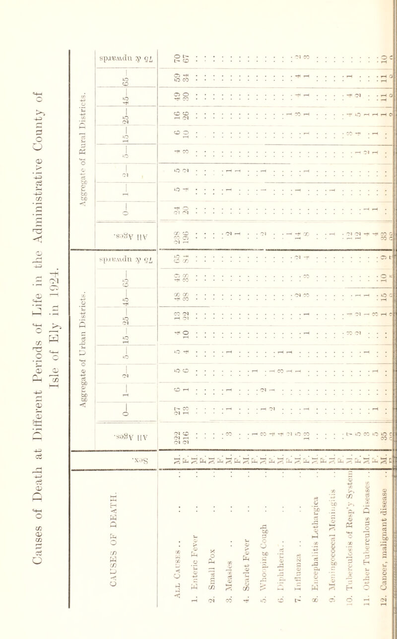 Causes of Death at Different Periods of Life in the Administrative County of