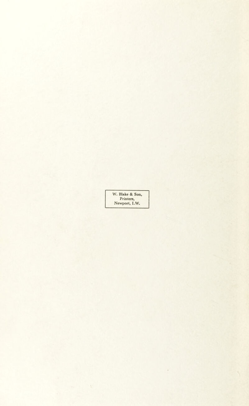 W. Blake & Son, Printers, Newport, I.W.