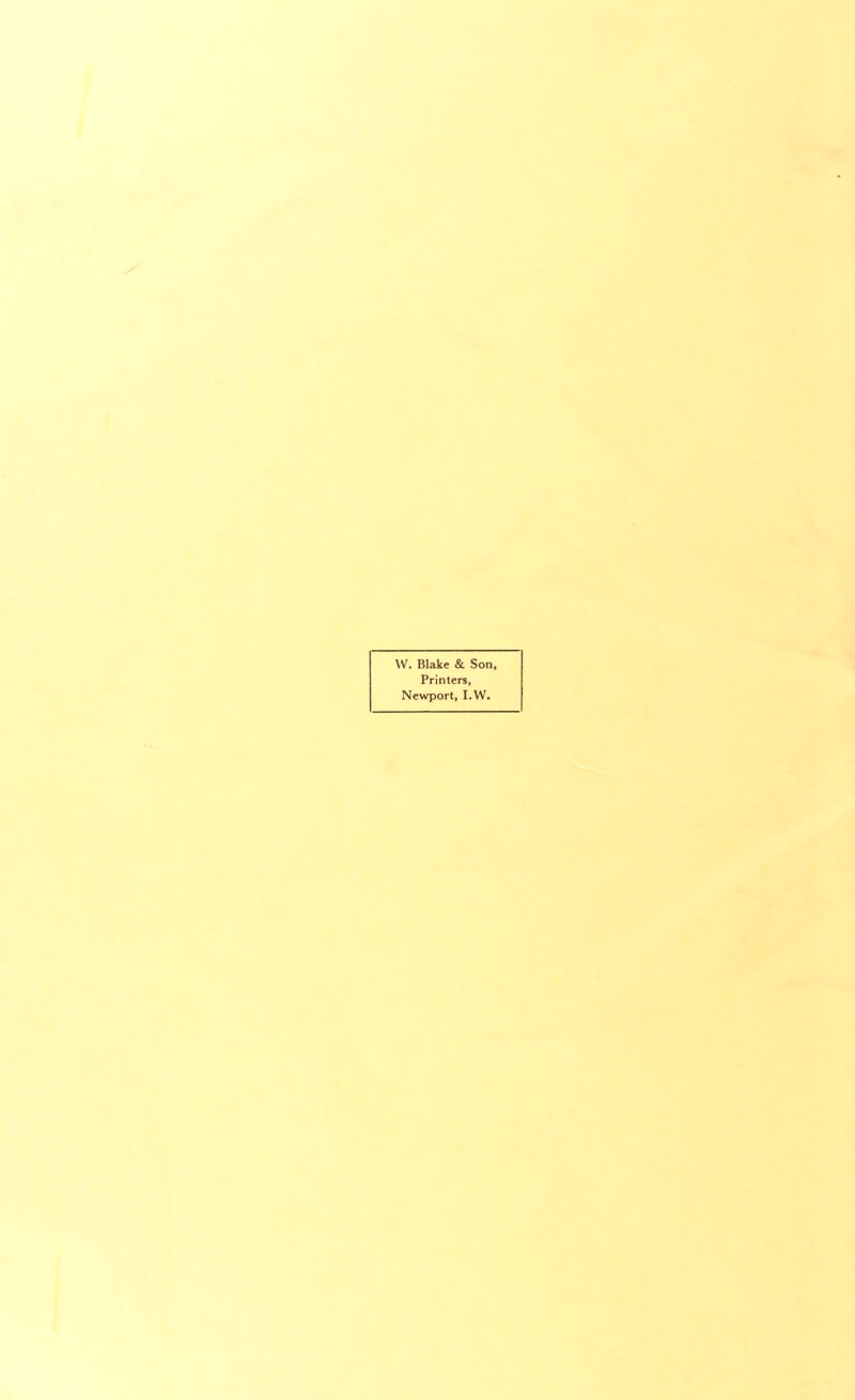 W. Blake & Son, Printers, Newport, I.W.