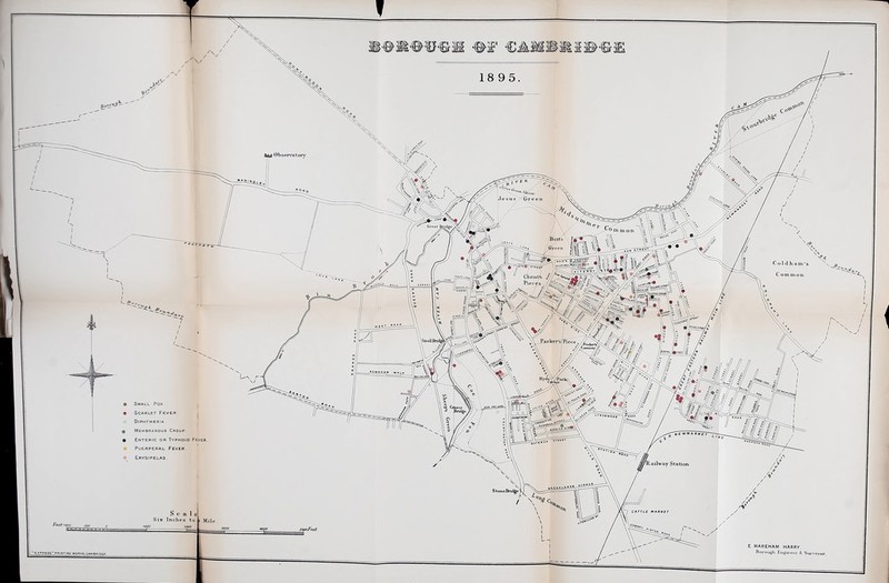 ruy; Observatory Jesus e e n _fiorui£. Wmon Green C ol dh C ommo u Christ^ /Piece! & \SmalIBri( ParbeT’sjPiece L1HS* Small Pox Diphtheria Membranous Croup Enteric or Typhoid Fever ailway Station V S tone Bridge' CATTLE MARKET scale Six Incites to E.WAREHAM HARRY, -Borough Engineer & Surveyor, ■EXPRESS*'PRIHTIWC works CAwaaiOSE