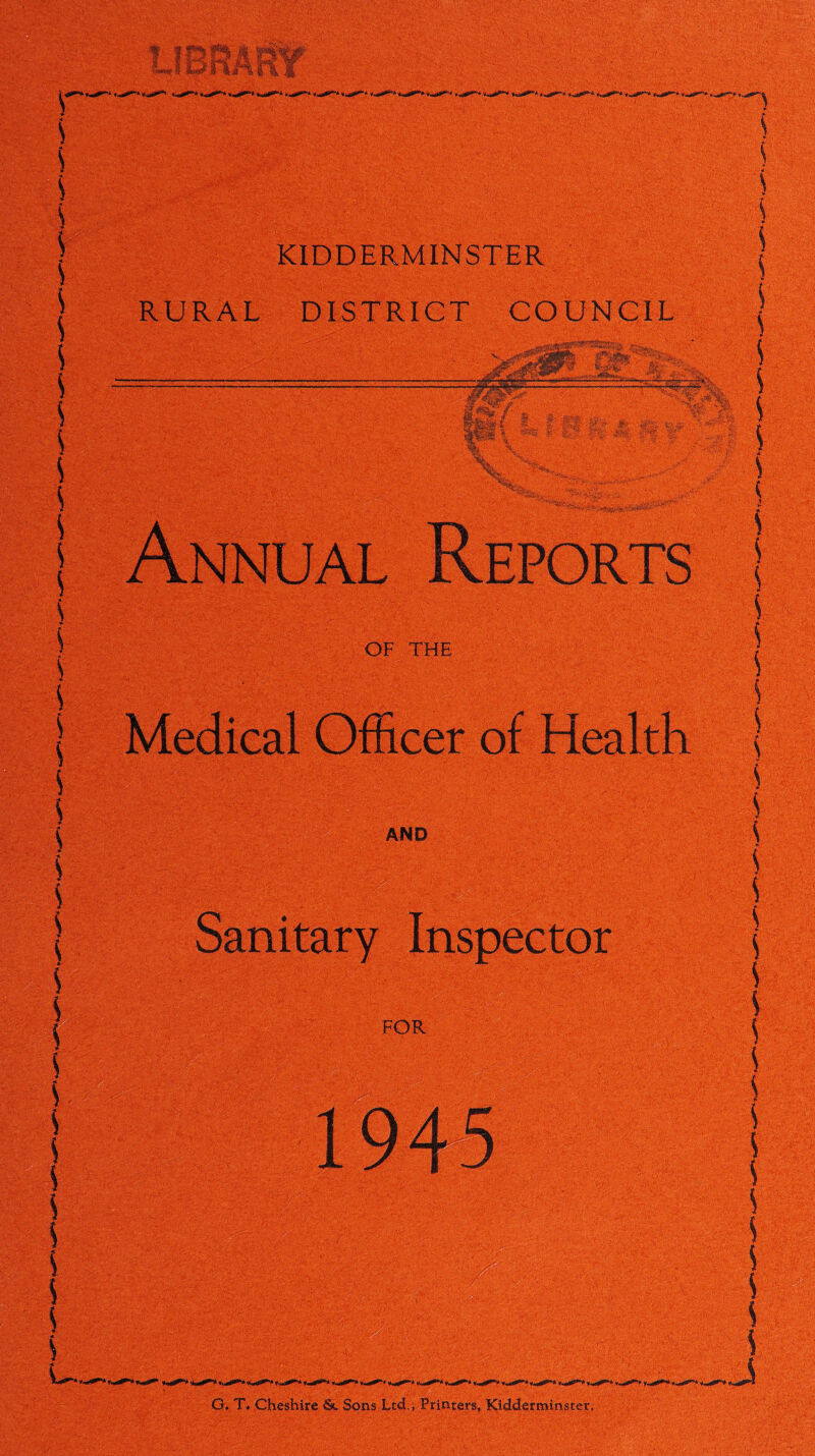 G* T. Cheshire <&. Sons Ltd., Printers, Kidderminster.